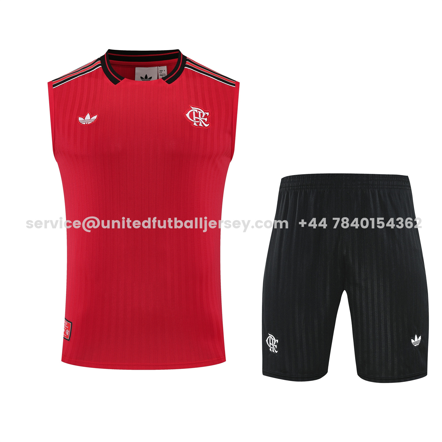 unitedfutballjersey-Flamengo 25-26 Short-Sleeve Training Set - Red Vest & Black Shorts