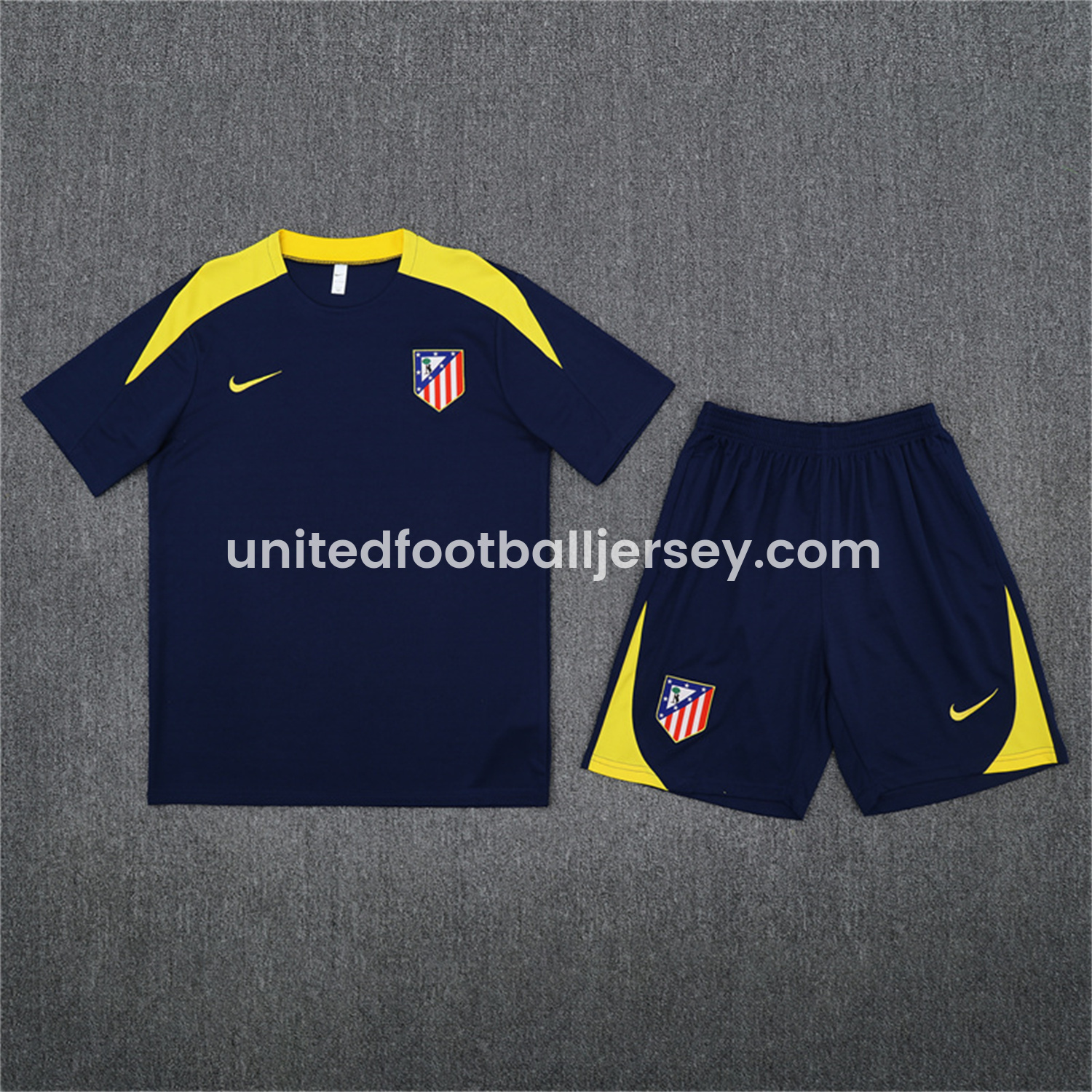 unitedfutballjersey-Atletico Madrid 25-26 Kids Short-Sleeve Training Set - Royal Blue