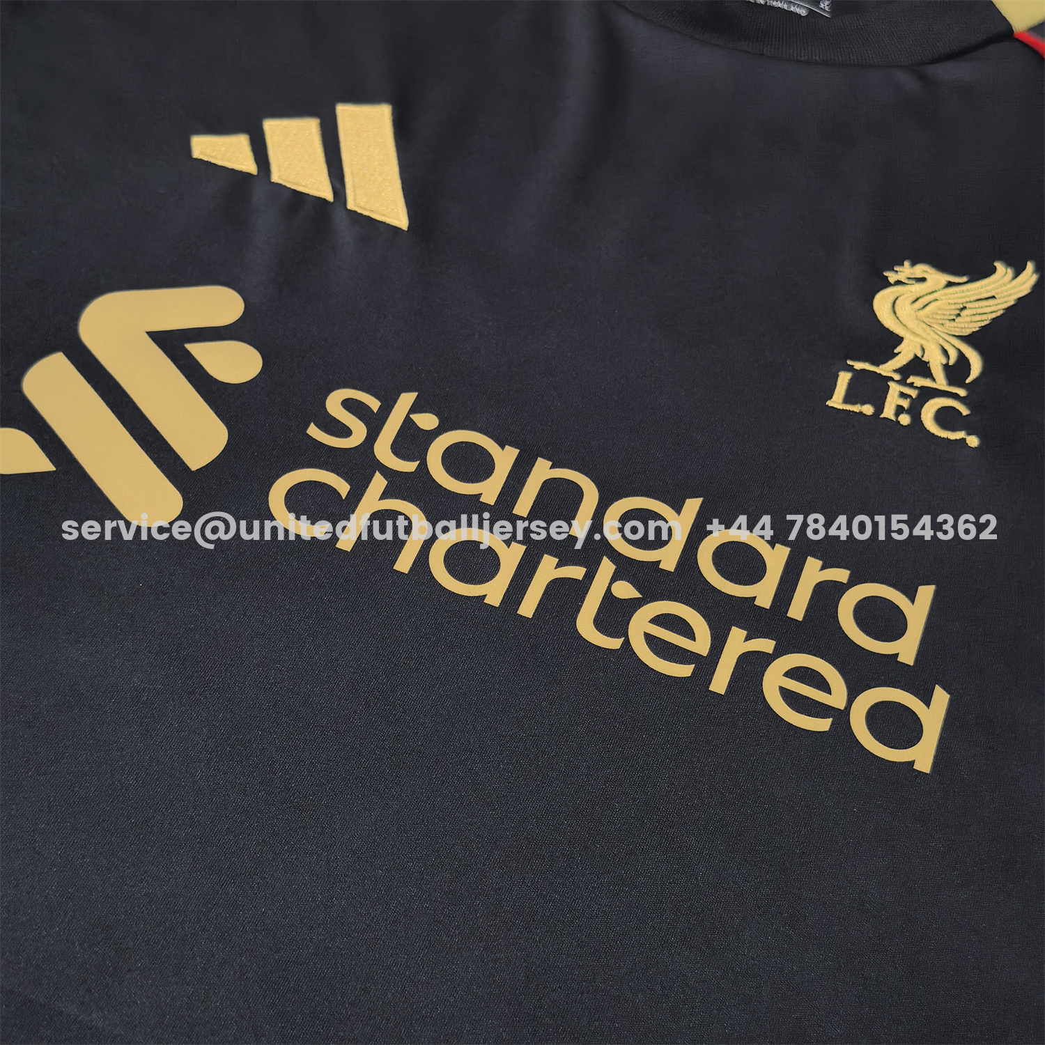 unitedfutballjersey-Liver.pool 25-26 Black Gold Special Jersey with Red Lines - Fans Version