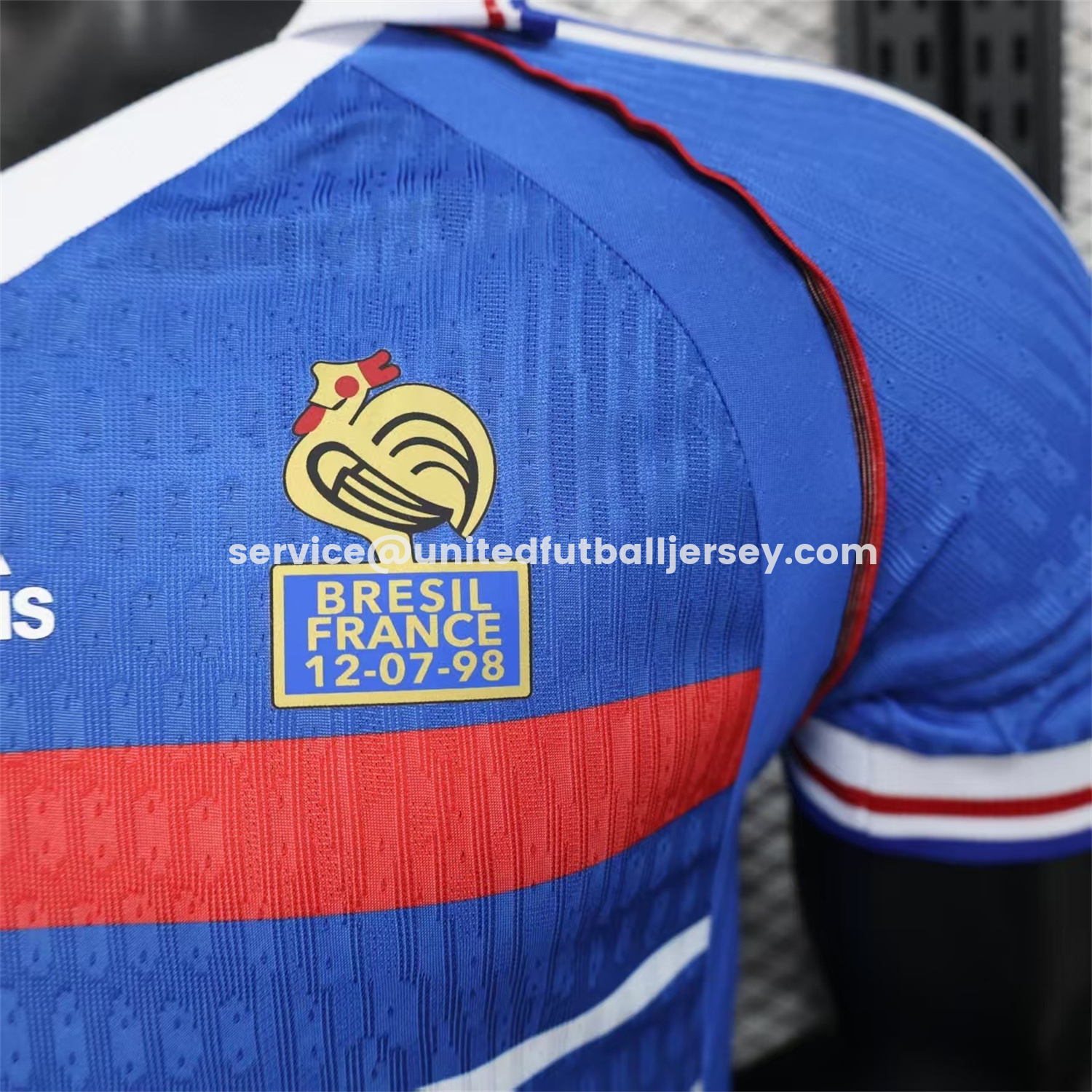 unitedfutballjersey-Retro France 1998 Home Blue Jersey - Player Version