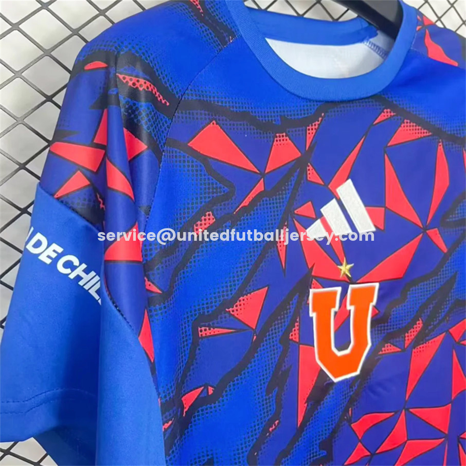 unitedfutballjersey-Universidad de Chile 2026 Red And Blue Fragments Jersey - Fans Version