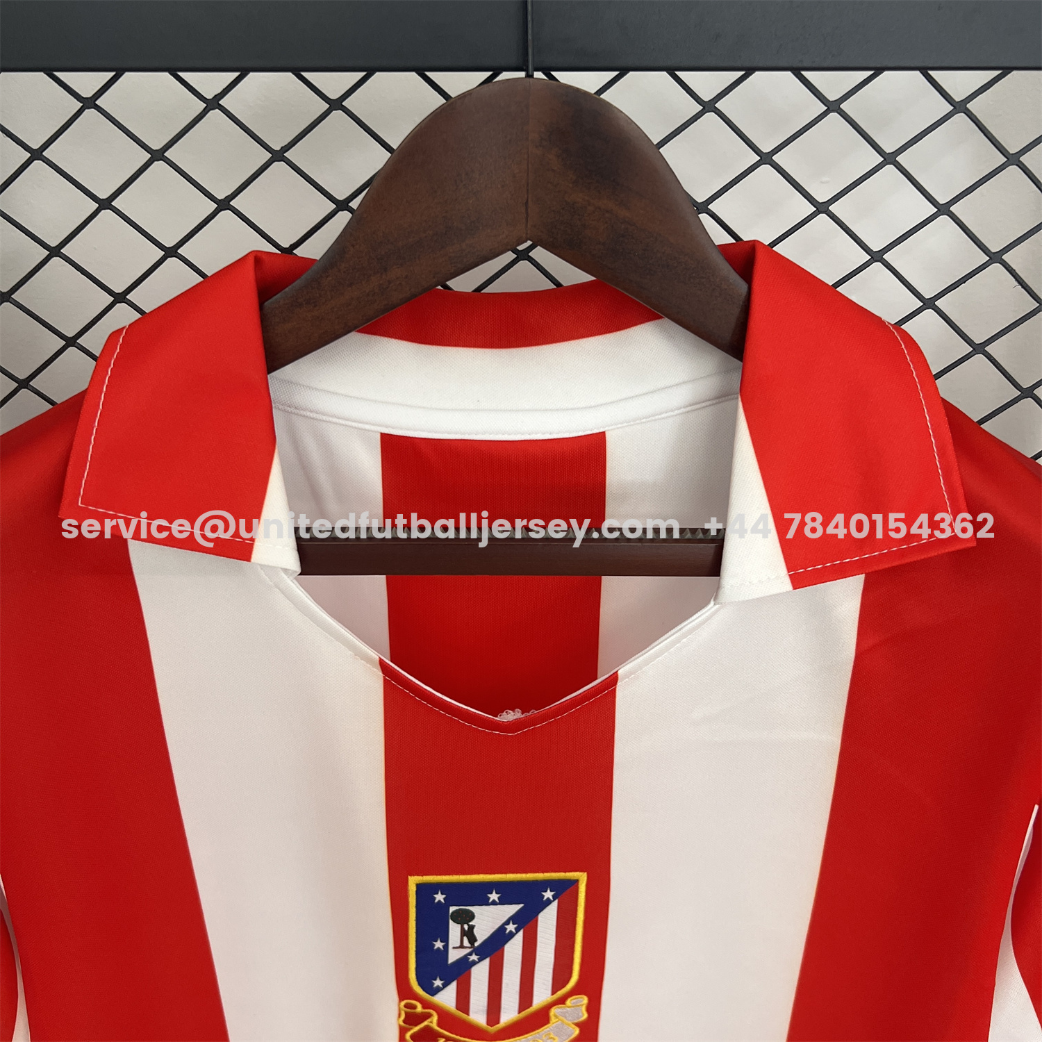 unitedfutballjersey-Retro Atletico Madrid 2003-04 Home Centenary Special Jersey