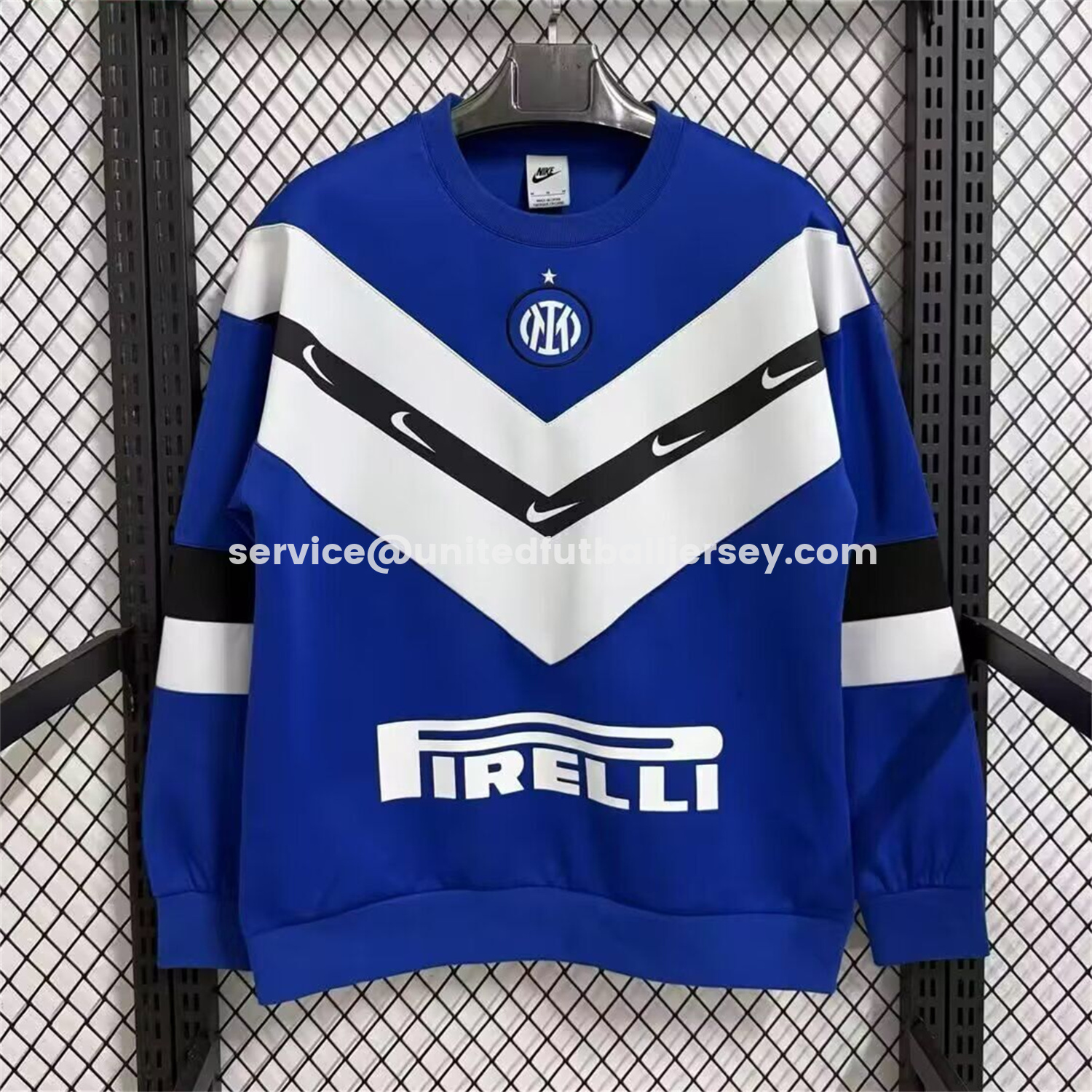 unitedfutballjersey-Inter Milan Blue And White Unisex Pullover Hoodieullover Hoodie