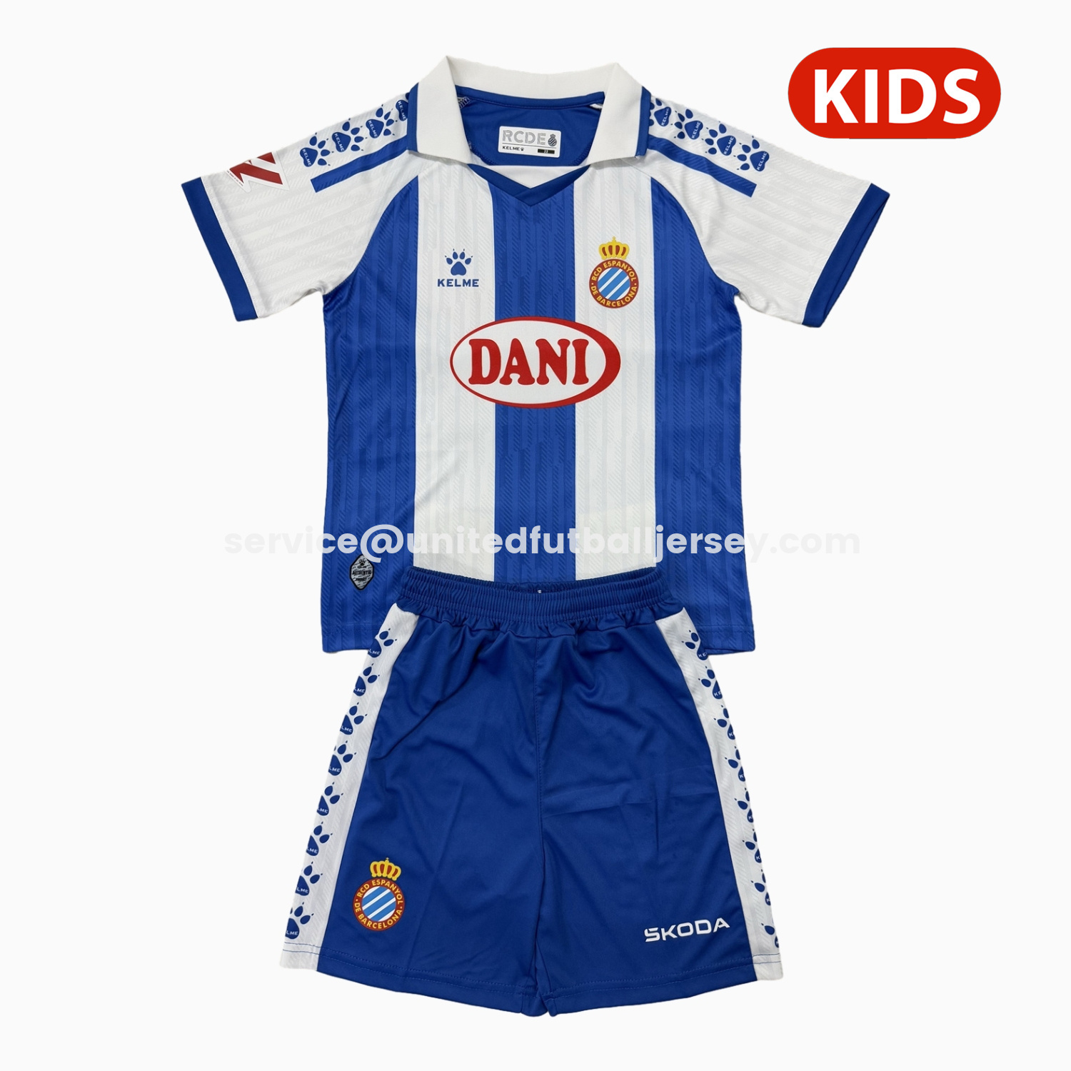 unitedfutballjersey-RCD Espanyol 25-26 Home Kids Kit