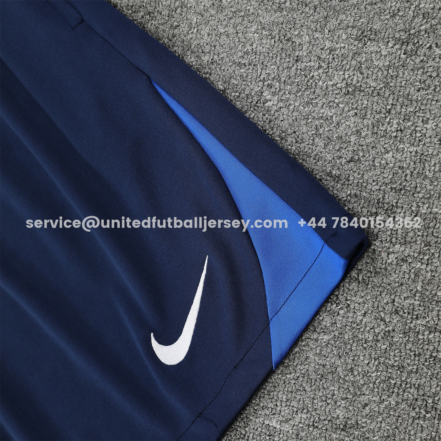 unitedfutballjersey-Paris Saint-Germain PSG 25-26 Short-Sleeve Training Set - Red And Blue Lines Top & Blue Shorts