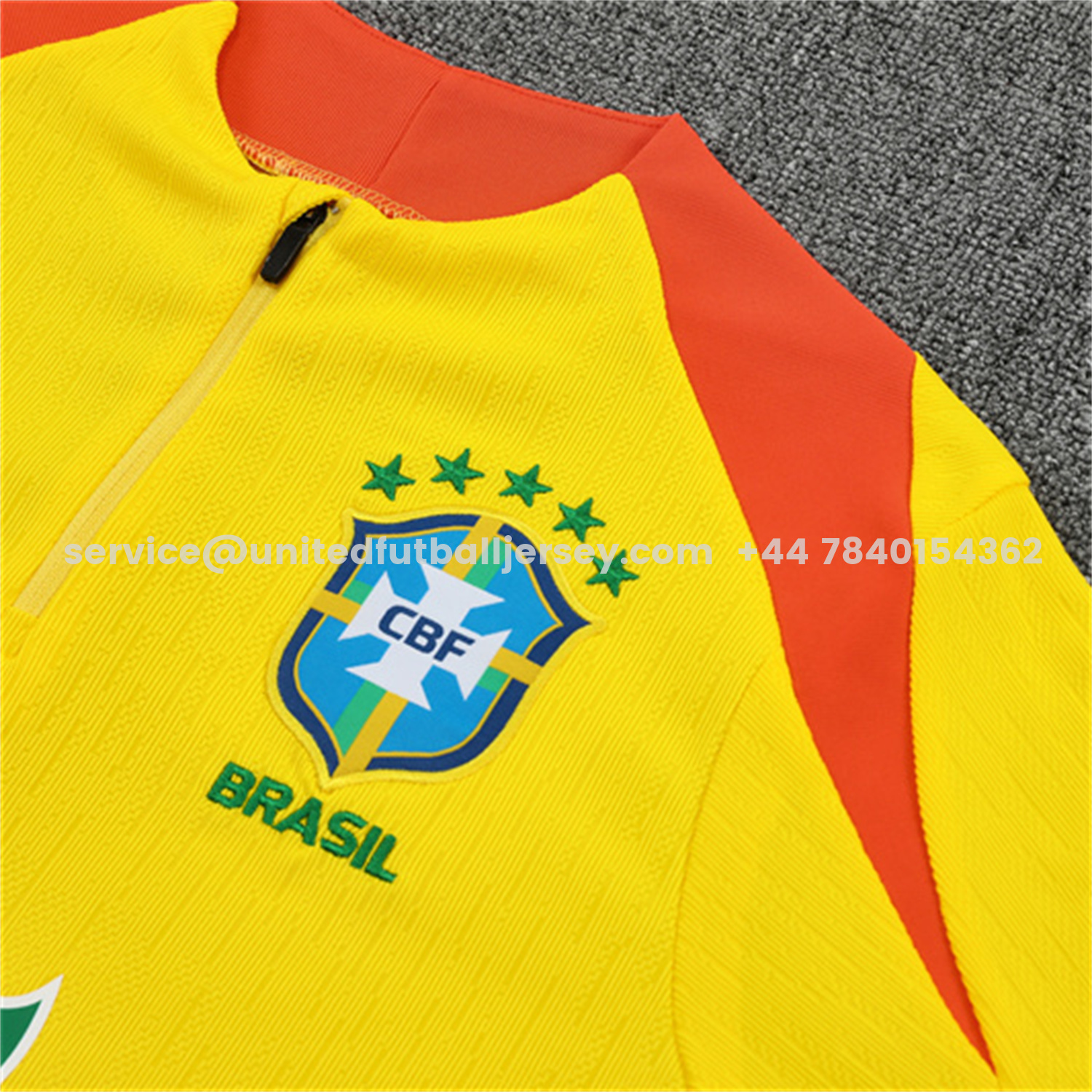 unitedfutballjersey-Brazil 25-26 Long Sleeve Training Set - Player Version - Yellow Top and Black Pants