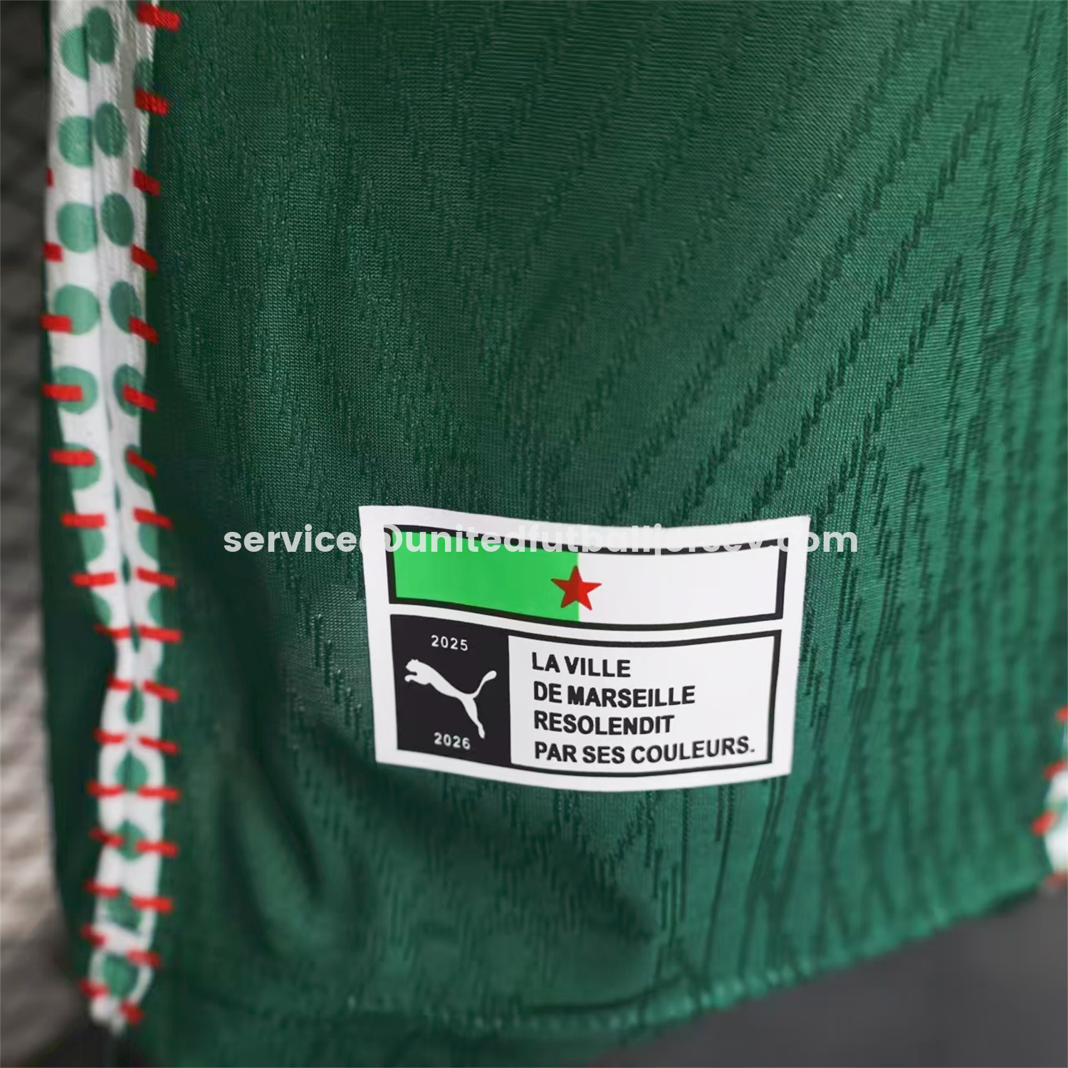 unitedfutballjersey-Marseille 25-26 Dark Green And White Jersey -Player Version