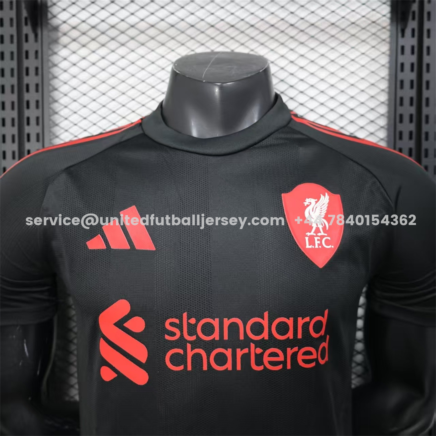 unitedfutballjersey-Liver.pool 25-26 Black Special Whit Red Sponsor Jersey - Player Version