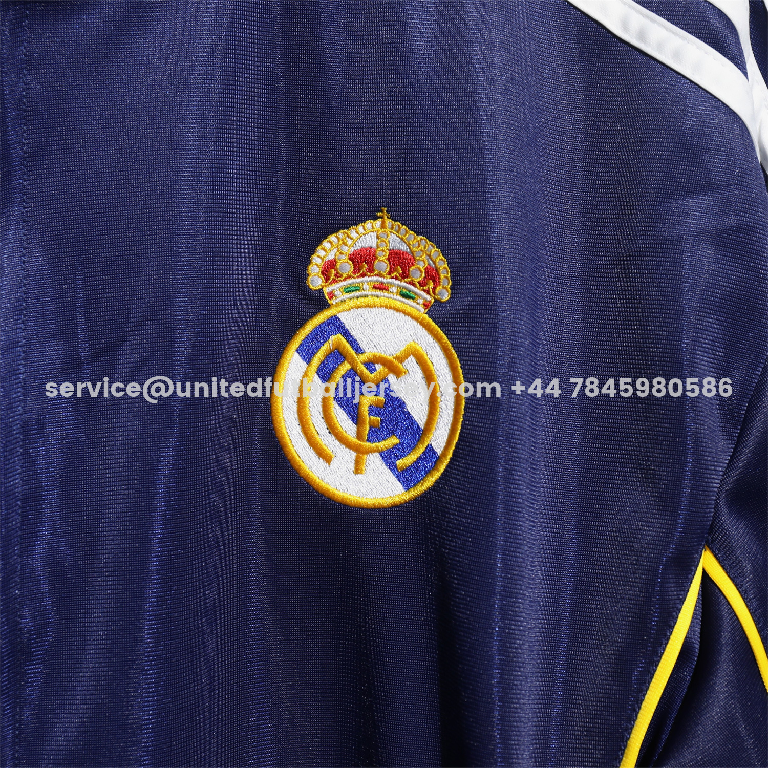 unitedfutballjersey-Real Madrid 25-26 Pure Color Yellow Lines Training Set - Dark Blue Top and Dark Blue Pants