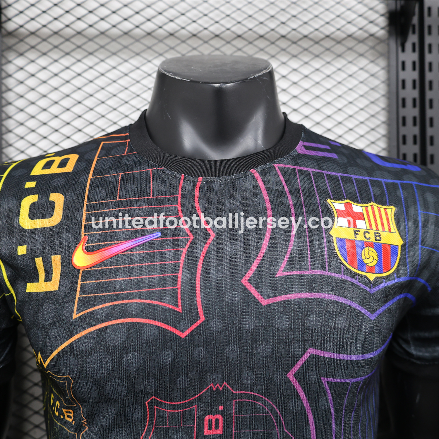unitedfutballjersey-Barcelona 24-25 Black Fluorescent ICON Special Edition Jersey - Player Version