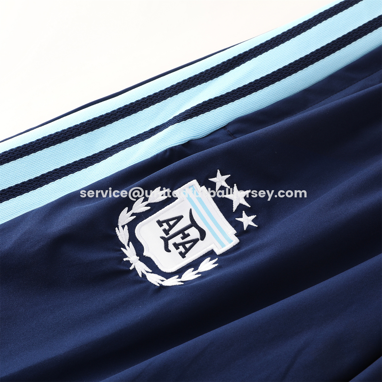 unitedfutballjersey-Argentina 2026 Hooded Windbreaker Training Set - White Top & Dark Blue Pants