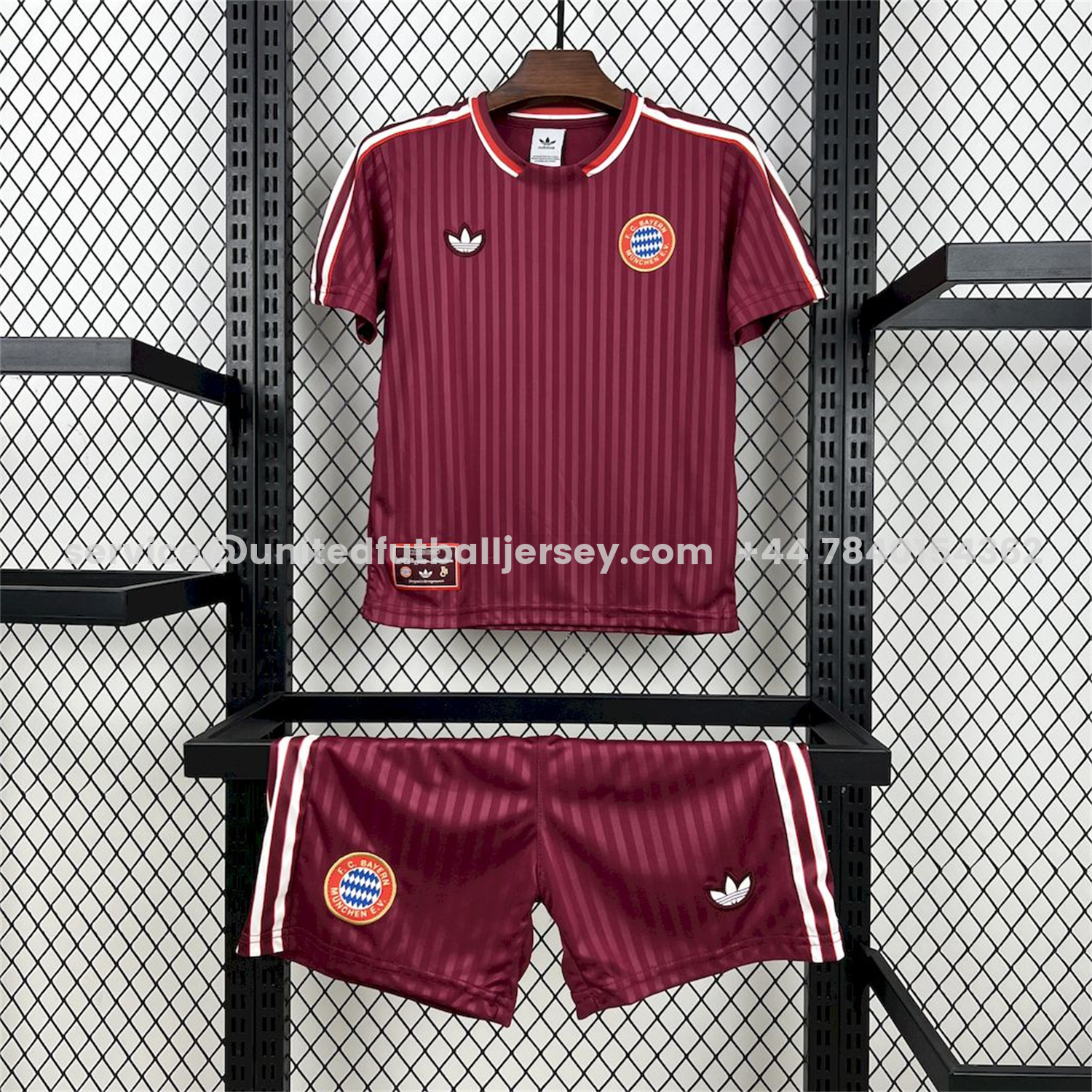 unitedfutballjersey-Bayern Munich 24-25 Red Terrace Icon Retro Style Kids Kit