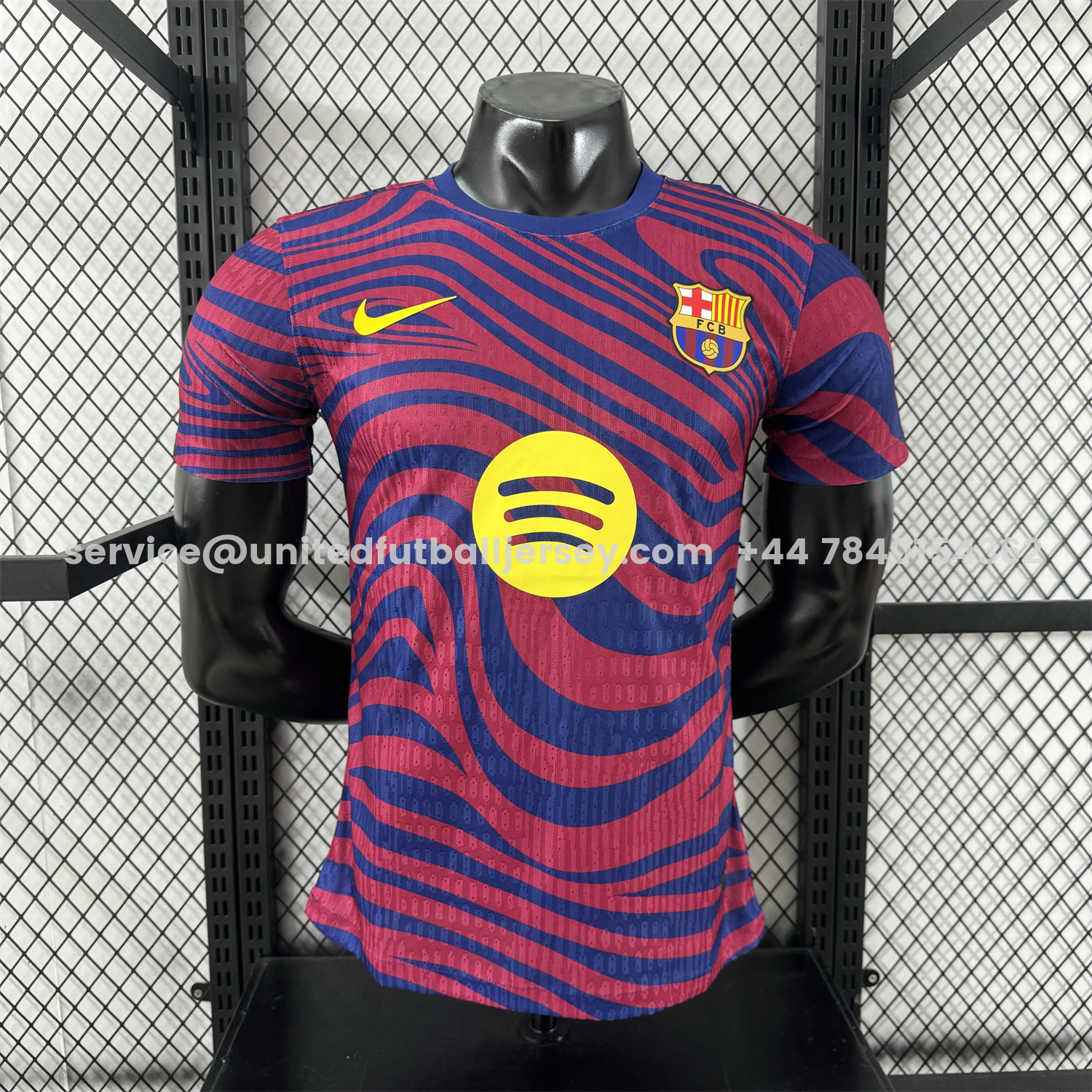 unitedfutballjersey-Barcelona 25-26 Red & Blue Contours Special Jersey - Player Version