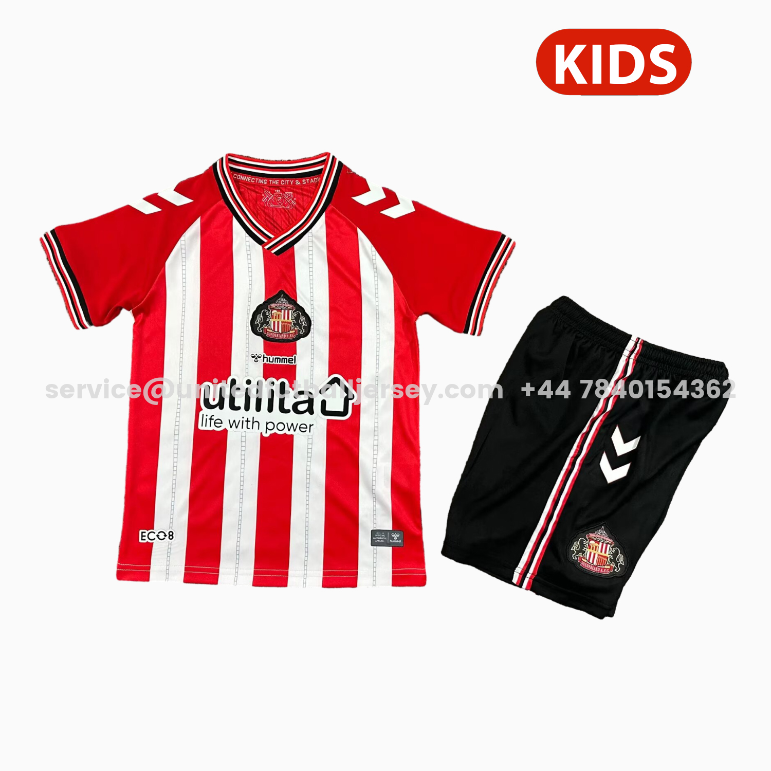 unitedfutballjersey-Sunderland 25-26 Home Kids Kit
