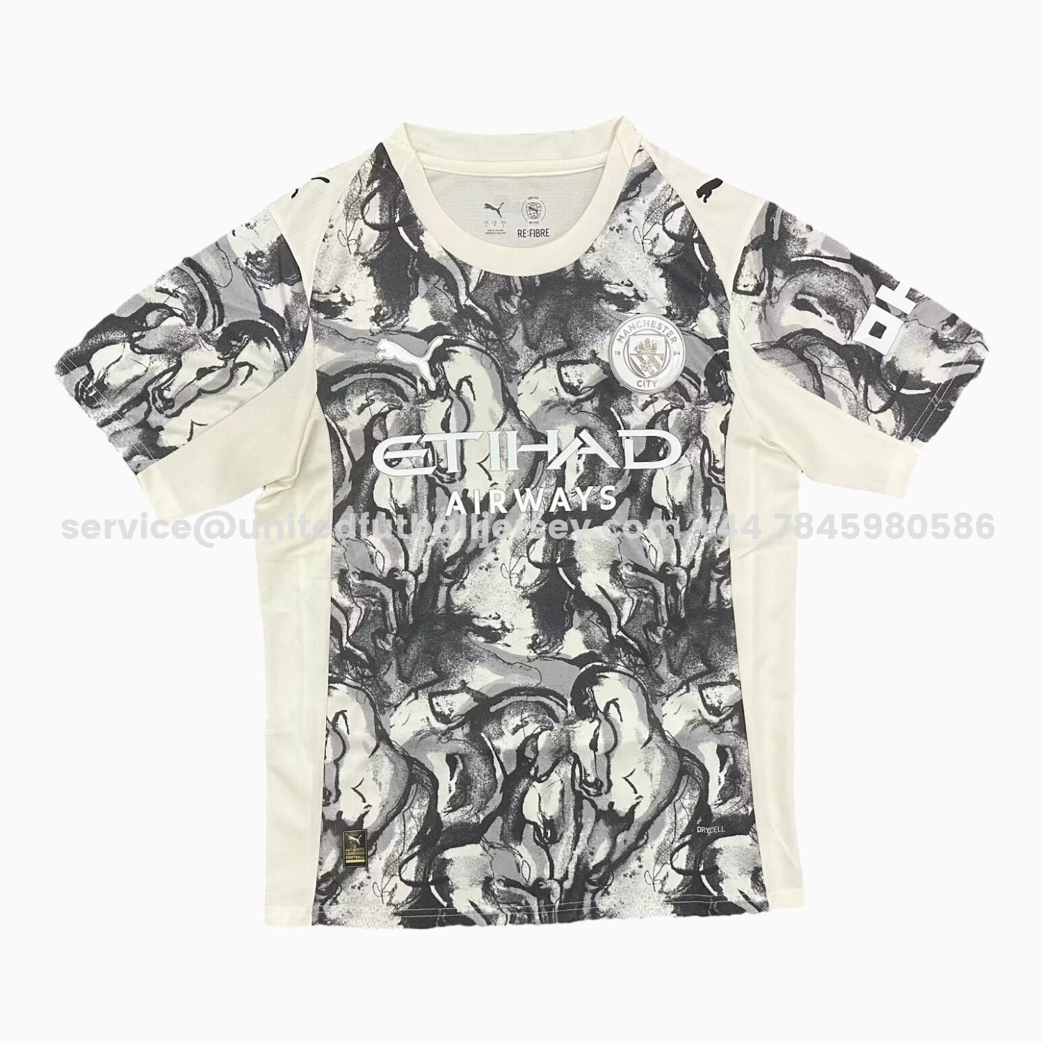 unitedfutballjersey-Manchester City 25-26 Year of the Horse Ink Painting Special Jersey - Fans Version