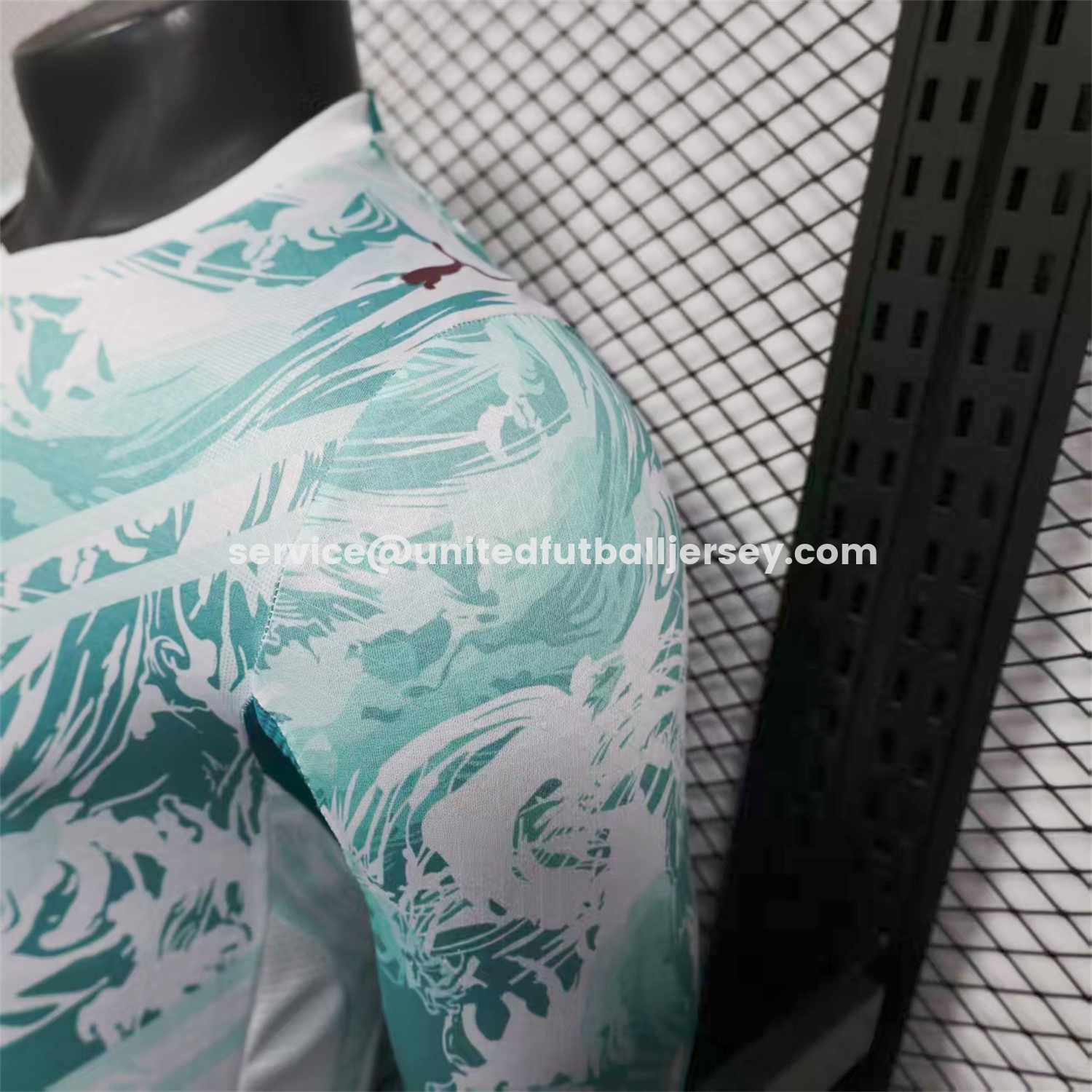 unitedfutballjersey-Portugal 2026 Away White And Cyan Long Sleeves Jersey - Player Version