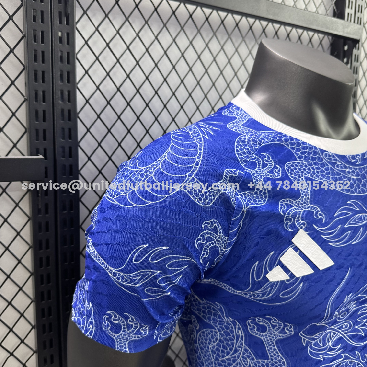 unitedfutballjersey-Japan 25-26 White Dragon Pattern Blue Special Jersey - Player Version