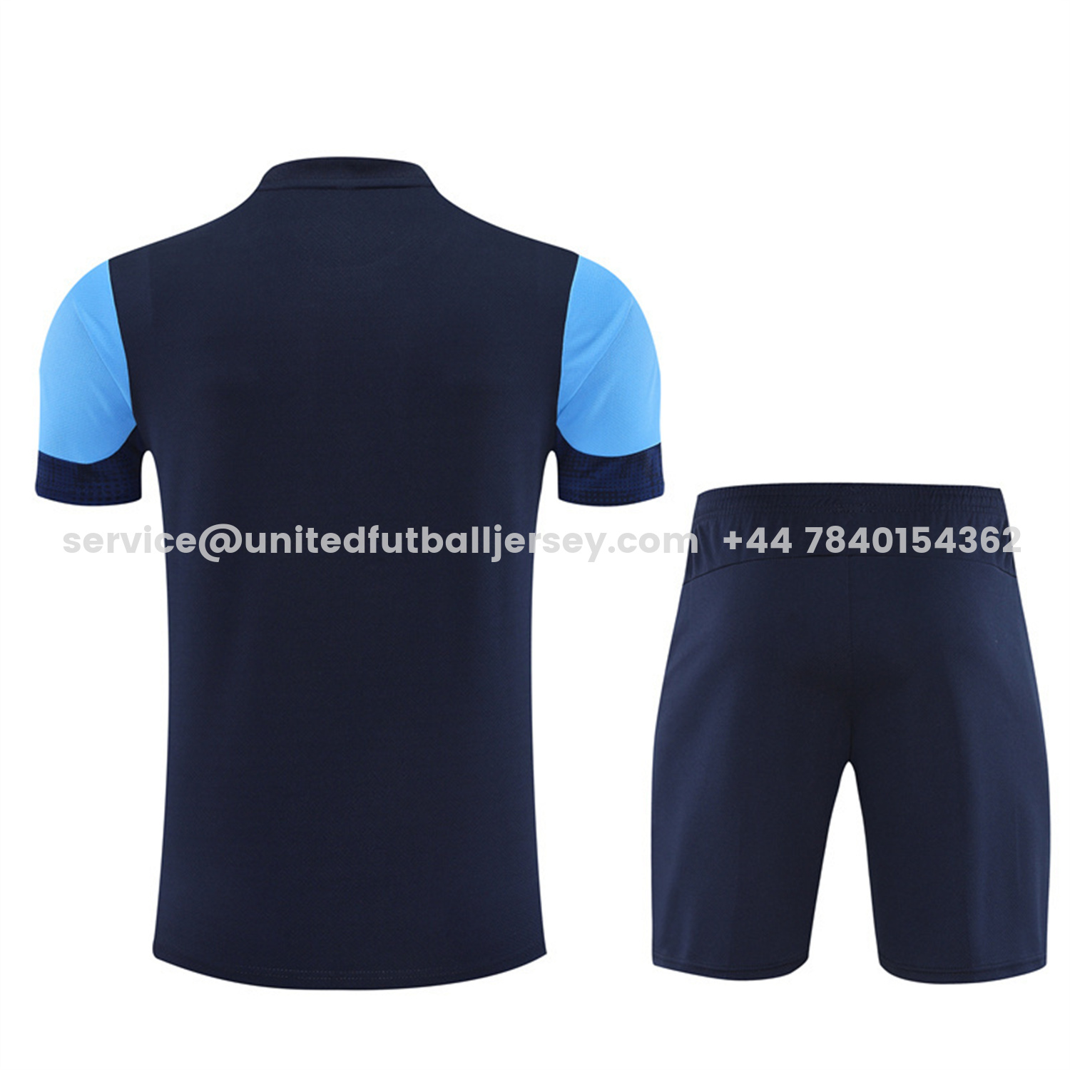 unitedfutballjersey-Marseille 25-26 Kids Short-Sleeve Training Set - Royal Blue Top & Royal Blue Shorts