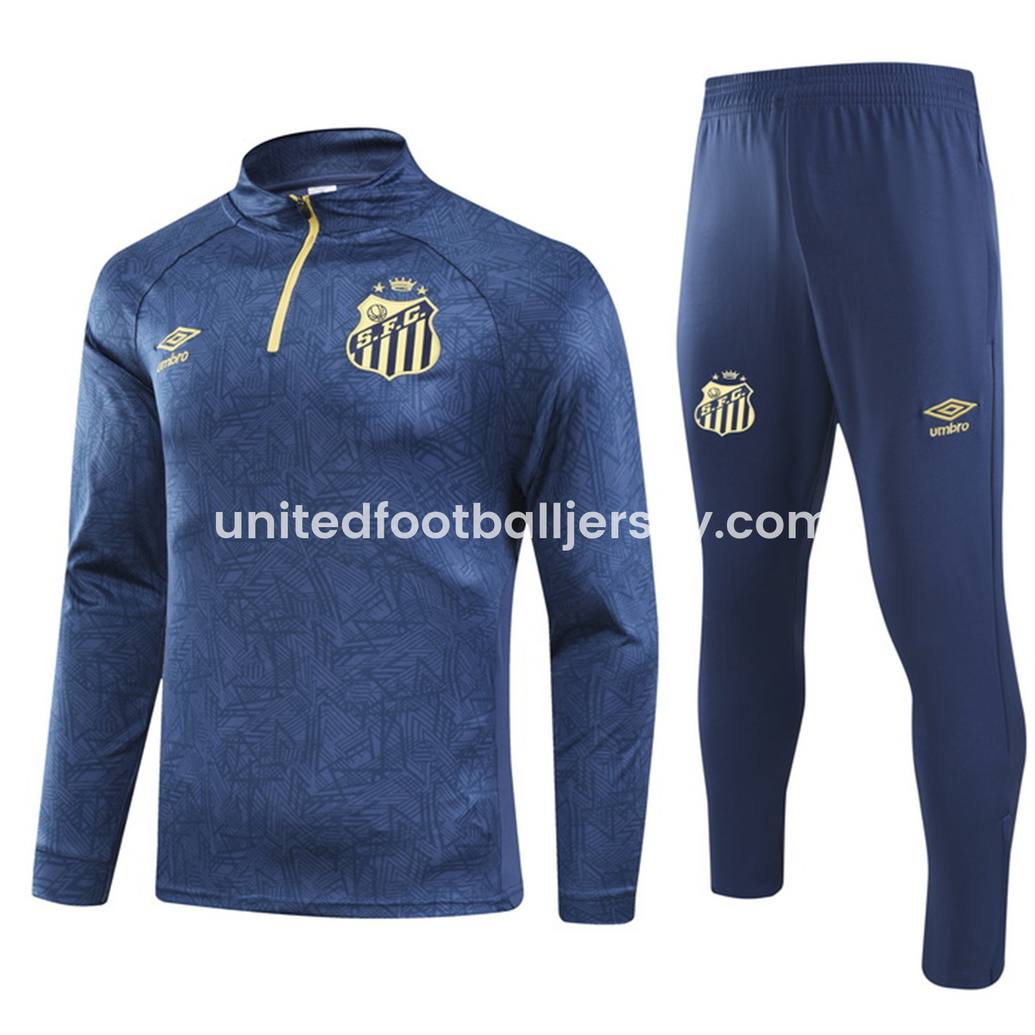 unitedfutballjersey-Santos 24-25 Long Sleeve Training Set - Deep Blue