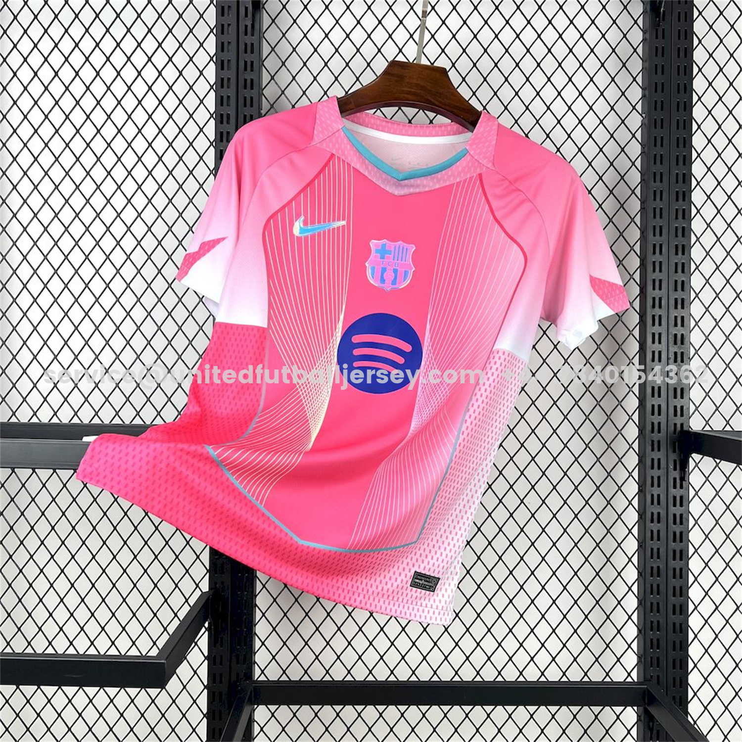 unitedfutballjersey-Barcelona 25-26 T90 White Lines Pink Gradient Special Jersey - Fans Version