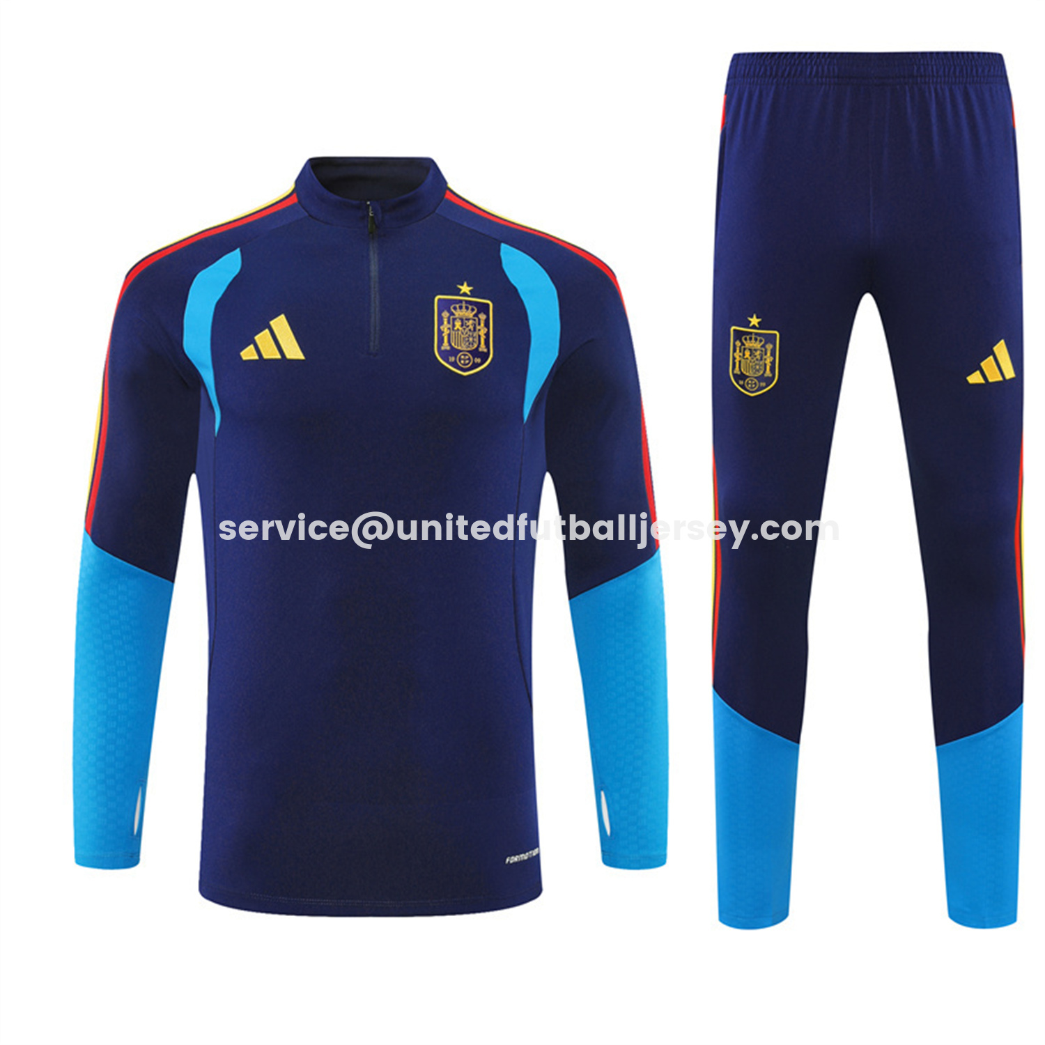 unitedfutballjersey-Spain 2026 Long Sleeve Training Set - Royal Blue Top & Pants