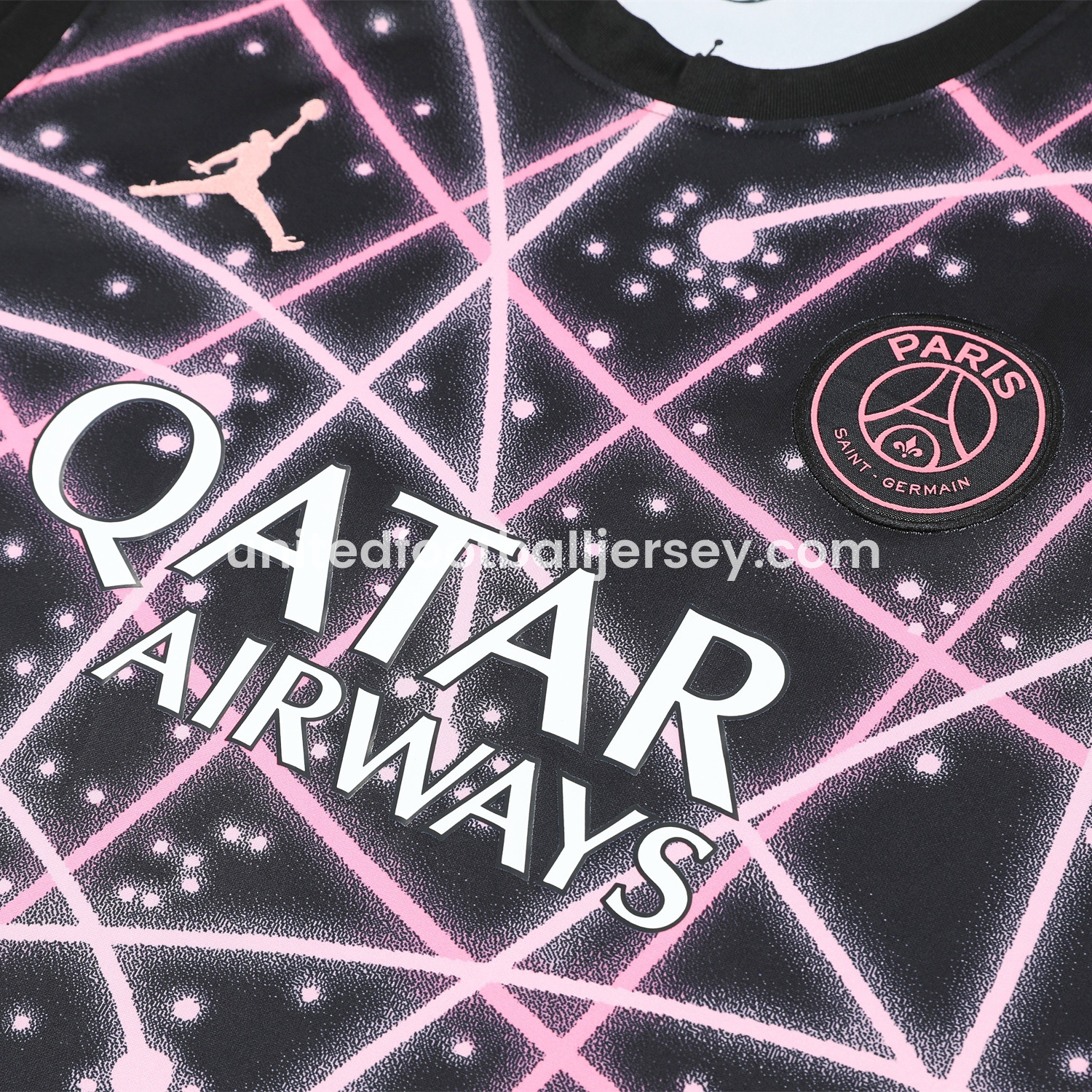 unitedfutballjersey-Paris Saint-Germain PSG 25-26 Vest Training Set - Pink Fluorescent Rays Black Vest & Black Shorts