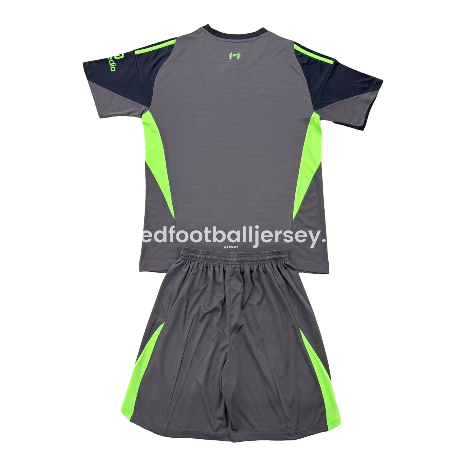 unitedfutballjersey-Liver.pool 25-26 Black Grey Goalkeeper Kids Kit