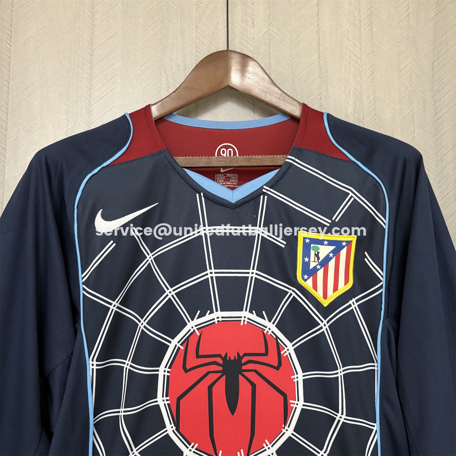 unitedfutballjersey-Retro Atletico Madrid 2004-05 Away Long Sleeves Jersey - S.p.i.d.e.r M.a.n