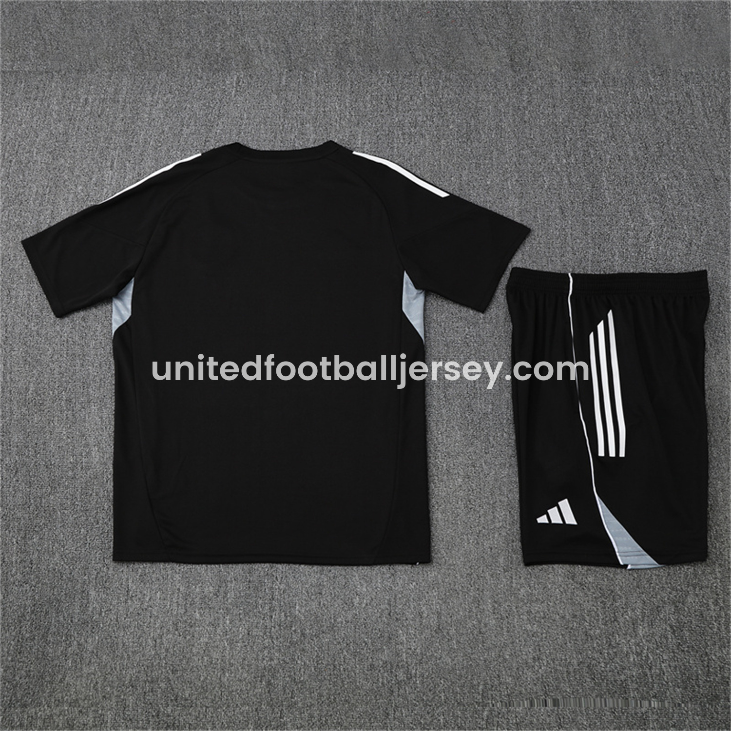 unitedfutballjersey-INT M.A.M 25-26 Kids Short-Sleeve Training Set - Black Top and Shorts