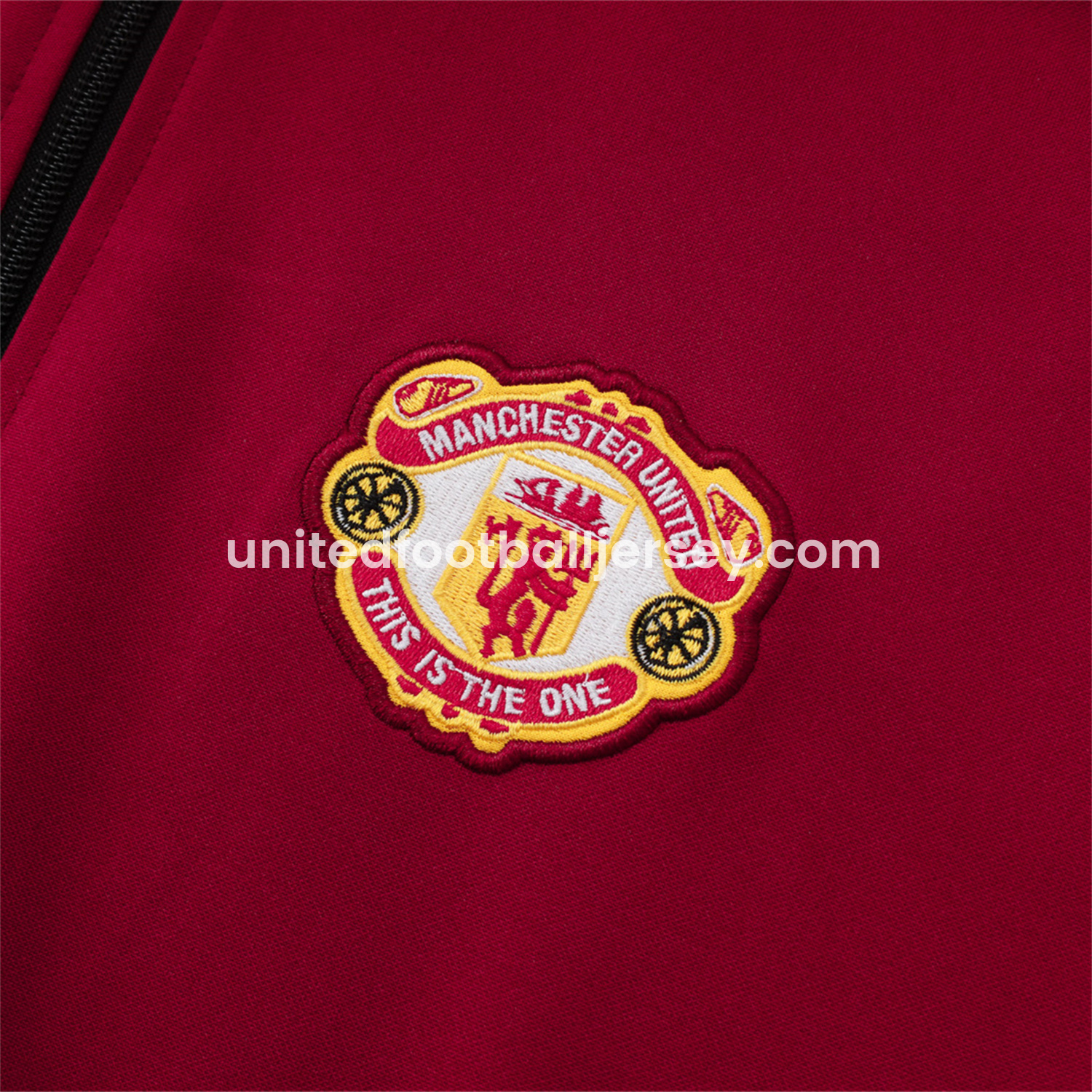 unitedfutballjersey-Manchester United 24-25 Kids Throwback Jacket Training Tracksuit - Date Red Jackets & Black Pants
