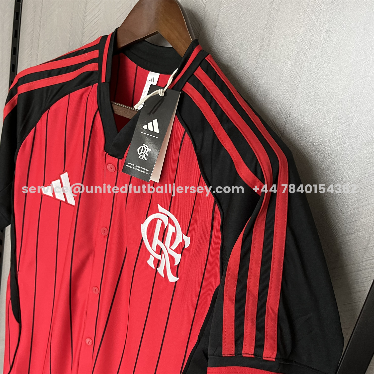 unitedfutballjersey-Flamengo 25-26 Red Baseball Jersey with Black Stripes