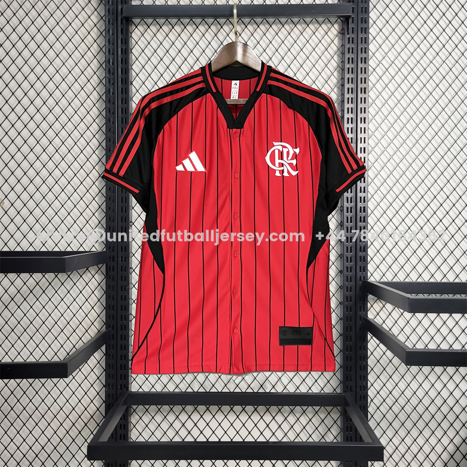 unitedfutballjersey-Flamengo 25-26 Red Baseball Jersey with Black Stripes