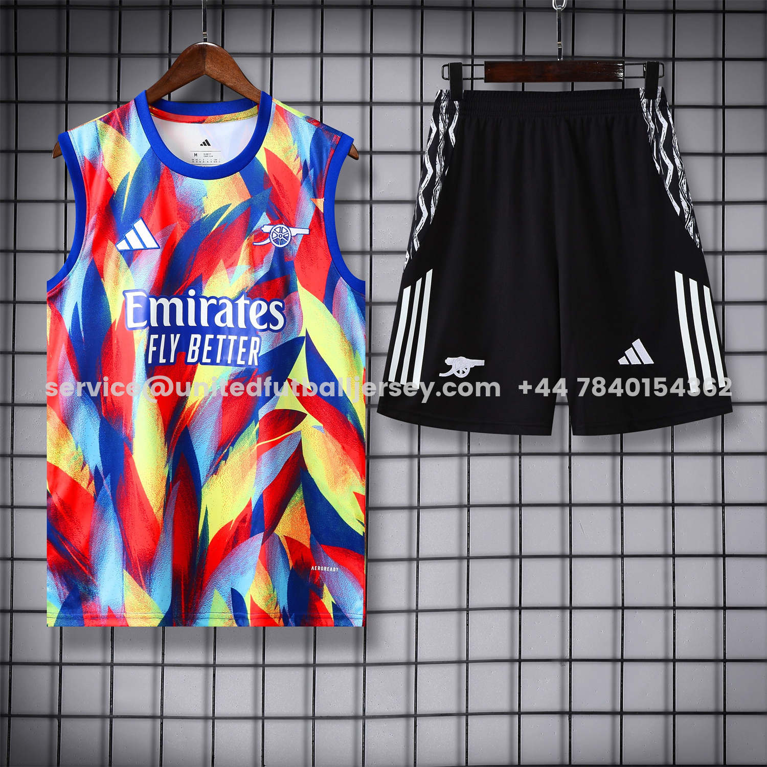 unitedfutballjersey-Arsenal 25-26 Vest Training Set - Colorful Festival Vest and Black Shorts
