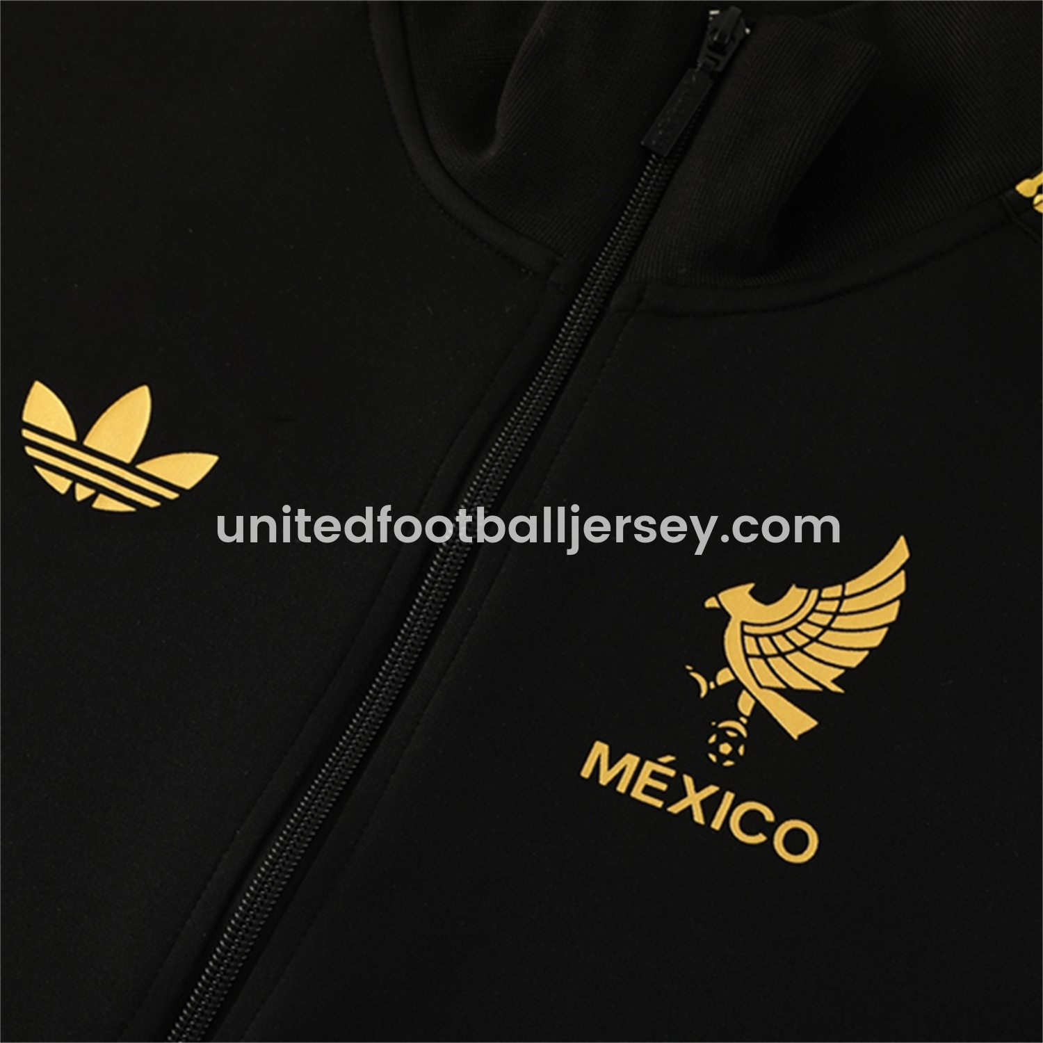 unitedfutballjersey-Mexico 2025 Gold Cup Jacket Training Tracksuit - Black Top & Pants