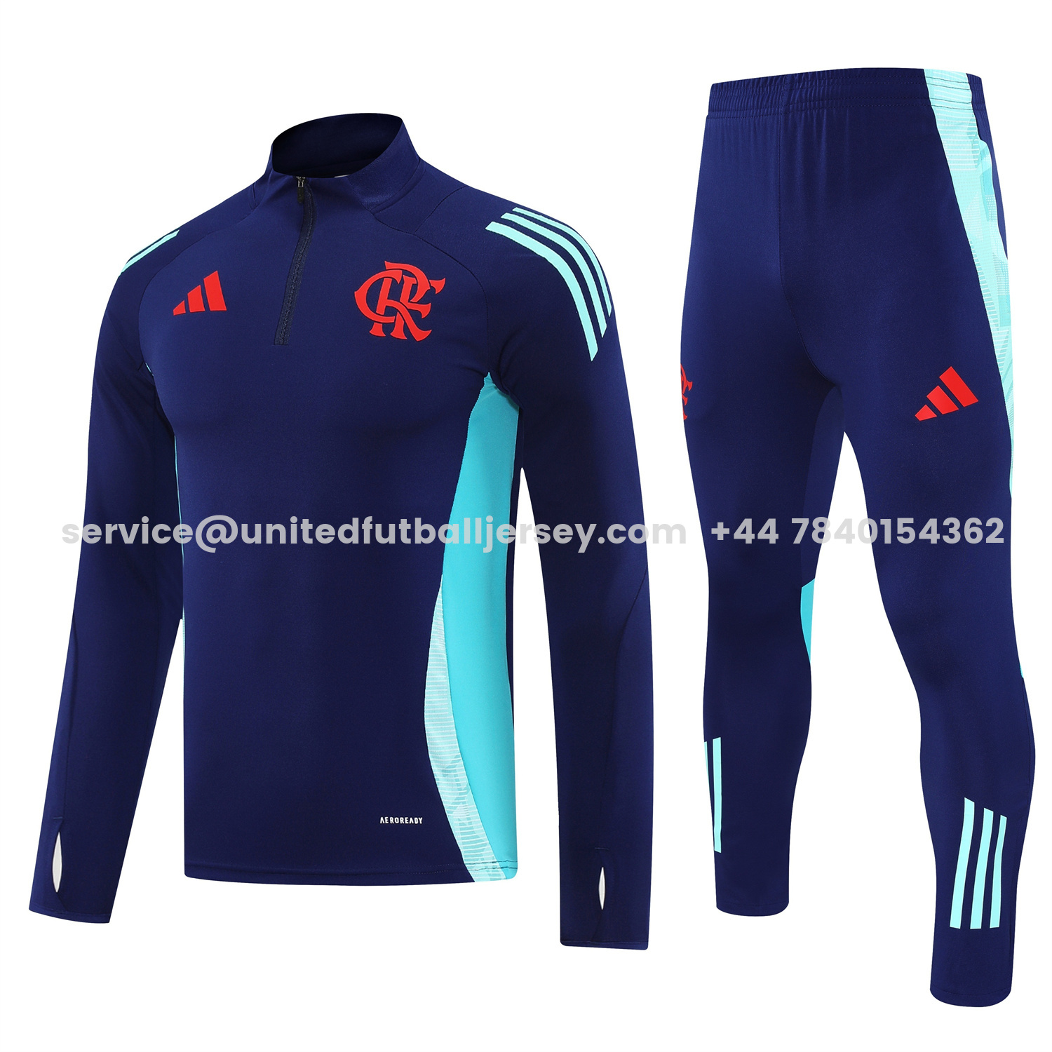 unitedfutballjersey-Flamengo 25-26 Long Sleeve Training Set - Deep Blue Top & Deep Blue Pants