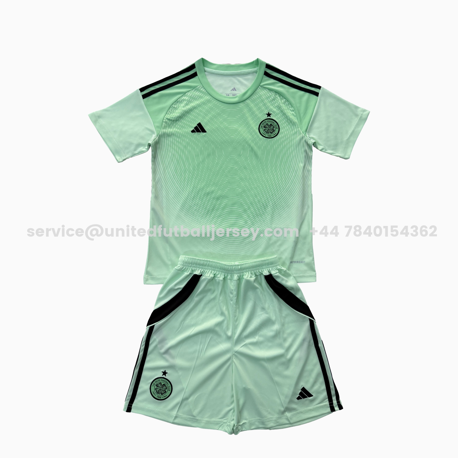 unitedfutballjersey-Celtic 25-26 Green Goalkeeper Kids Kit