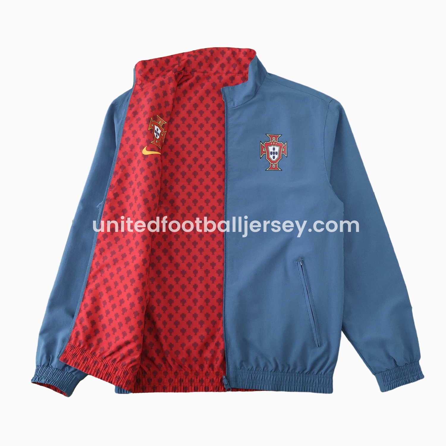 unitedfutballjersey-Portugal 24-25 Double Sided Reversible Windbreaker - Red & Blue