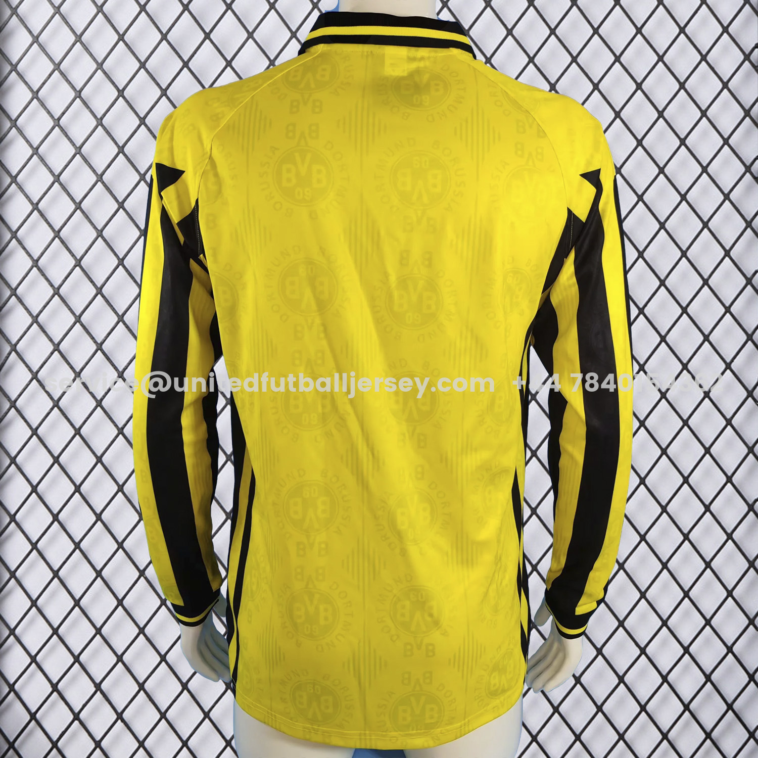 unitedfutballjersey-Retro Dortmund 1996-97 Home Long Sleeves Jersey
