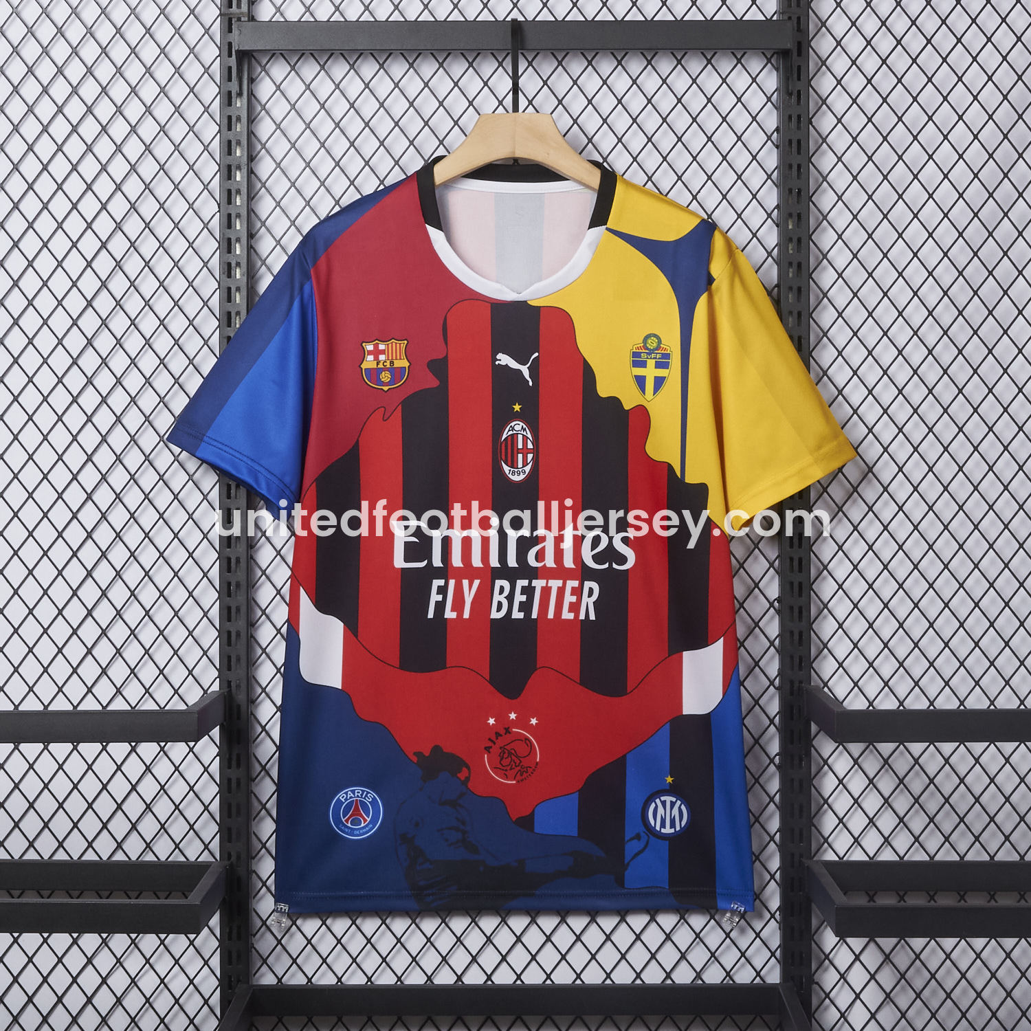 unitedfutballjersey-Zlatan Ibrahimović Career Commemorative Jersey - Fans Version - AC Milan Inter Milan Barcelona Ajax Paris Saint-Germain PSG Sweden