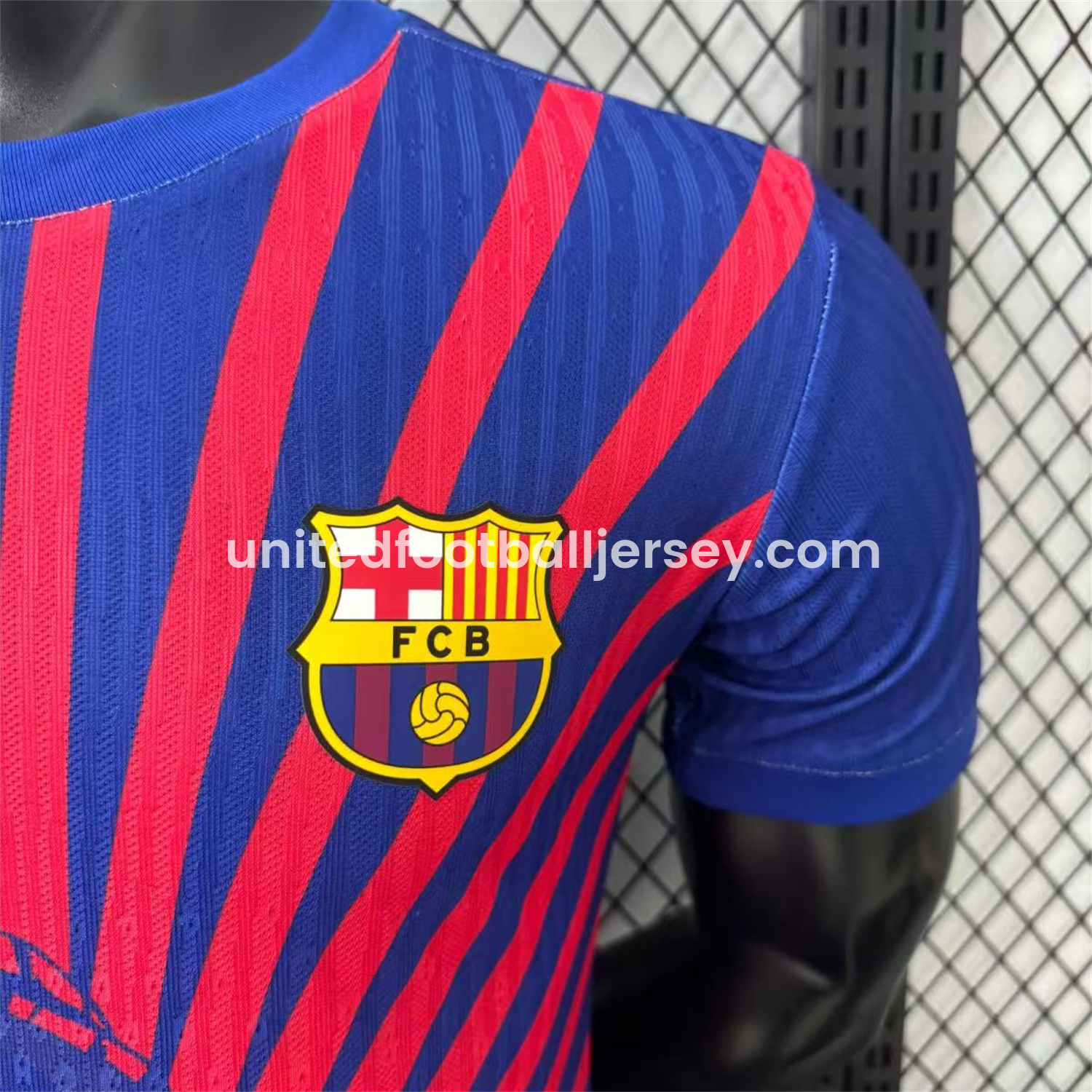 unitedfutballjersey-Barcelona 25-26 One Piece Red Silhouette Special Blue Jersey - Player Version