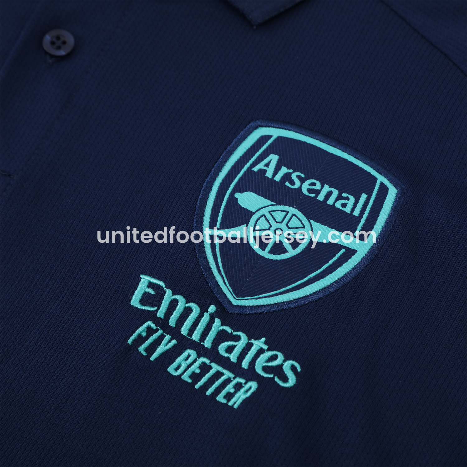 unitedfutballjersey-Arsenal 25-26 POLO Short-Sleeve Training Set - Deep Blue Top and Pants