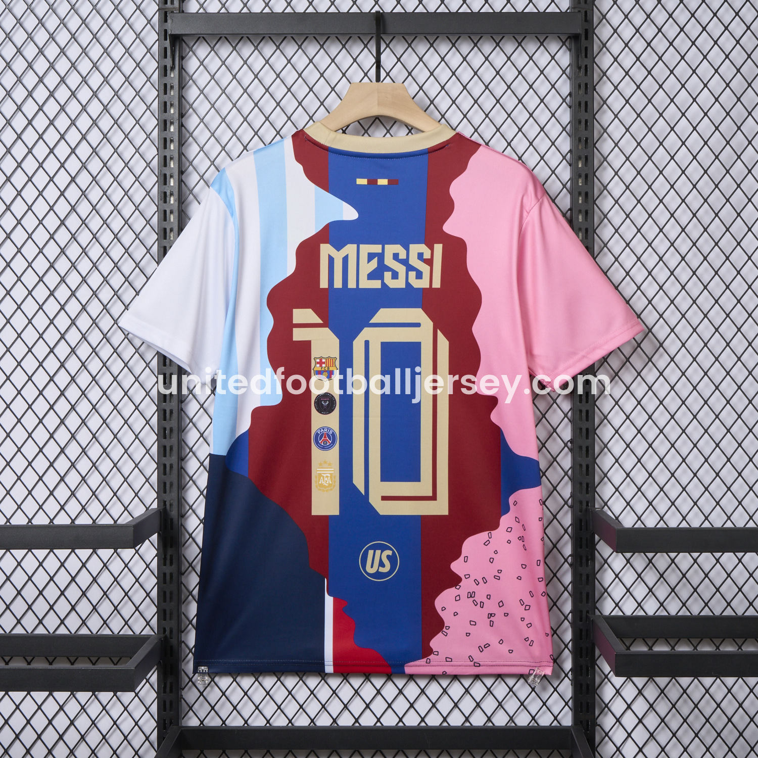 unitedfutballjersey-Messi Career Commemorative Jersey - Fans Version - Barcelona Argentina Paris Saint-Germain PSG INT M.A.M