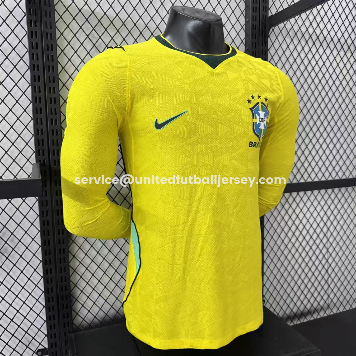 unitedfutballjersey-Brazil 2026 Home Long Sleeves Jersey - Player Version