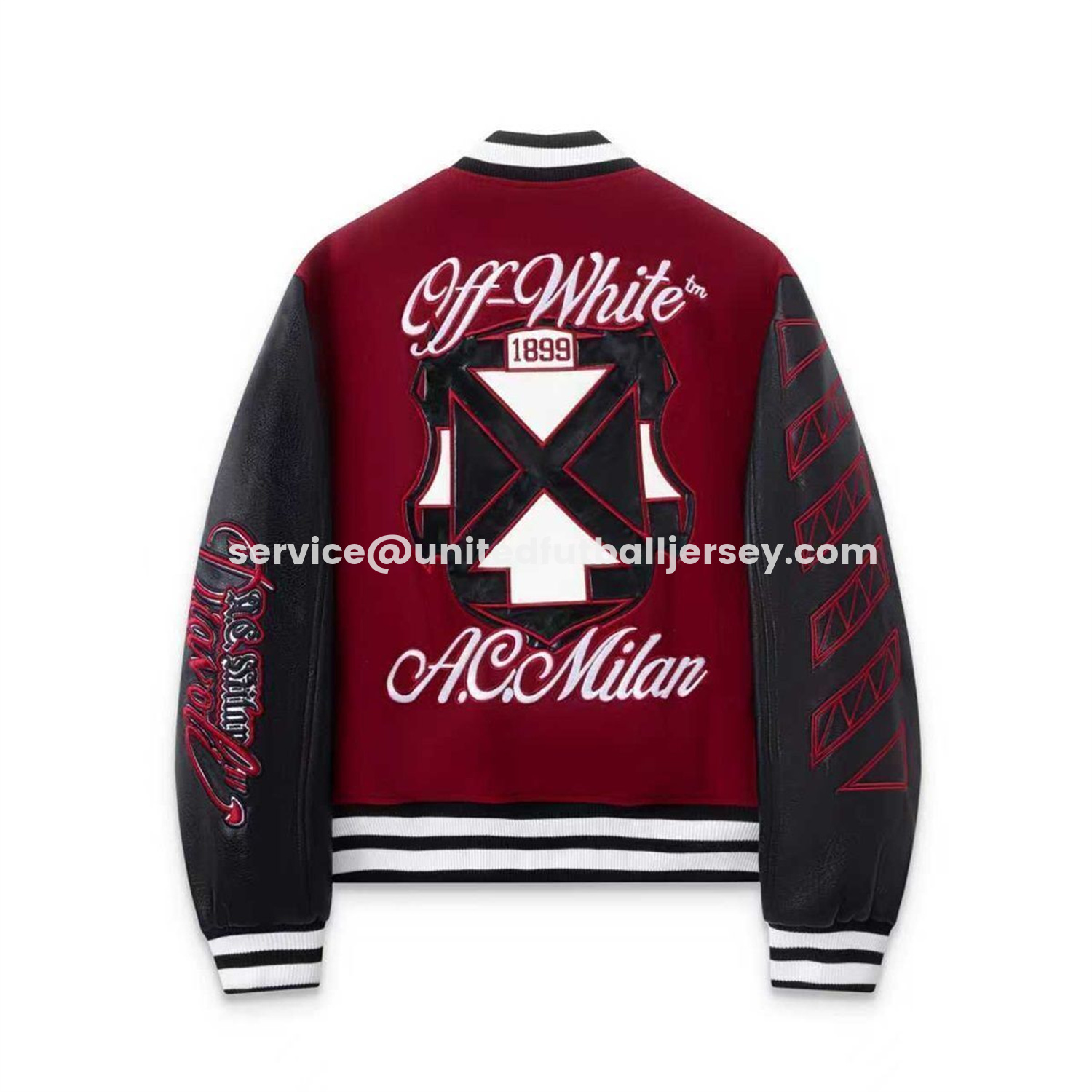 unitedfutballjersey-AC Milan 25-26 Off-White Warm Windbreaker Jacket - Wine Red And Black