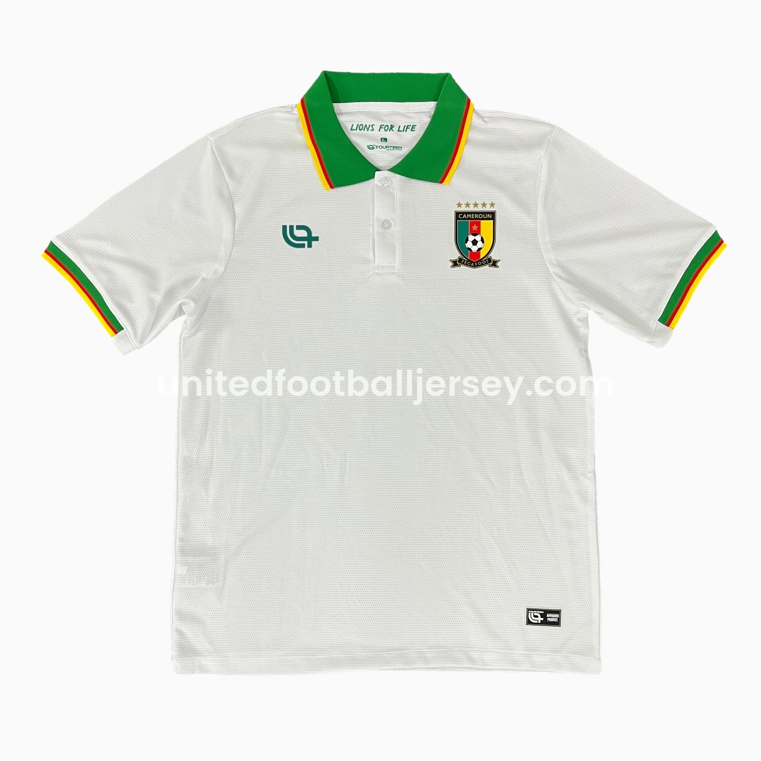 unitedfutballjersey-Cameroon 25-26 White Polo Training Jersey - Fans Version