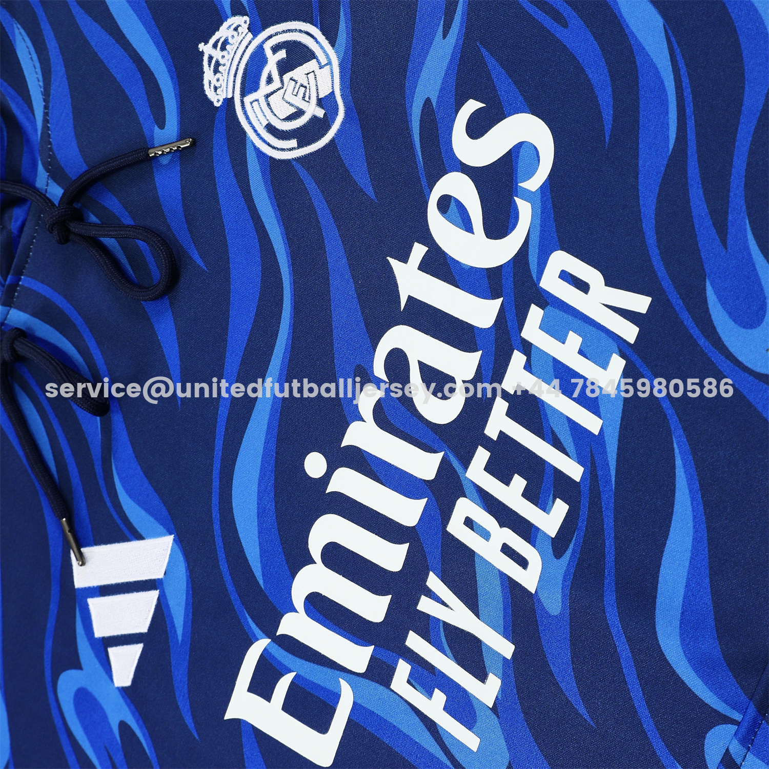 unitedfutballjersey-Real Madrid 25-26 Training Hoodie Set - Blue Hoodie and Deep Blue Pants