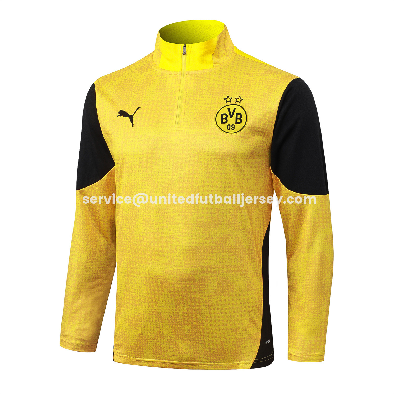 unitedfutballjersey-Dortmund 25-26 Jacket Training Tracksuit - Yellow top & Black Pants