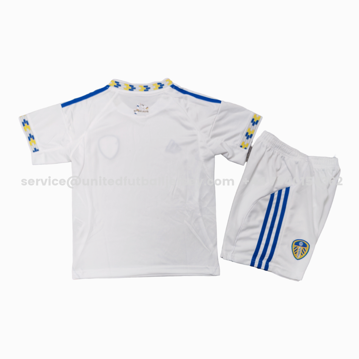 unitedfutballjersey-Leeds United 25-26 Home Unsponsored Kids Kit