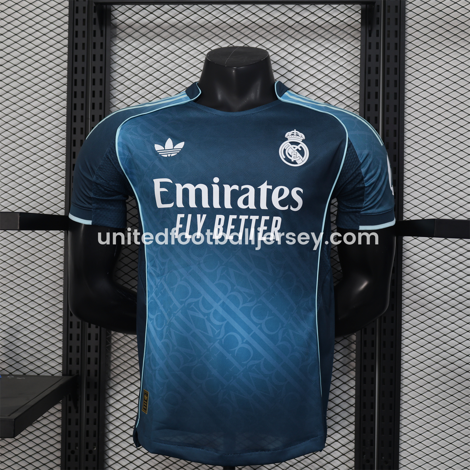 unitedfutballjersey-Real Madrid 25-26 Blue Gradient Jersey with RMFC Pattern - Player Version