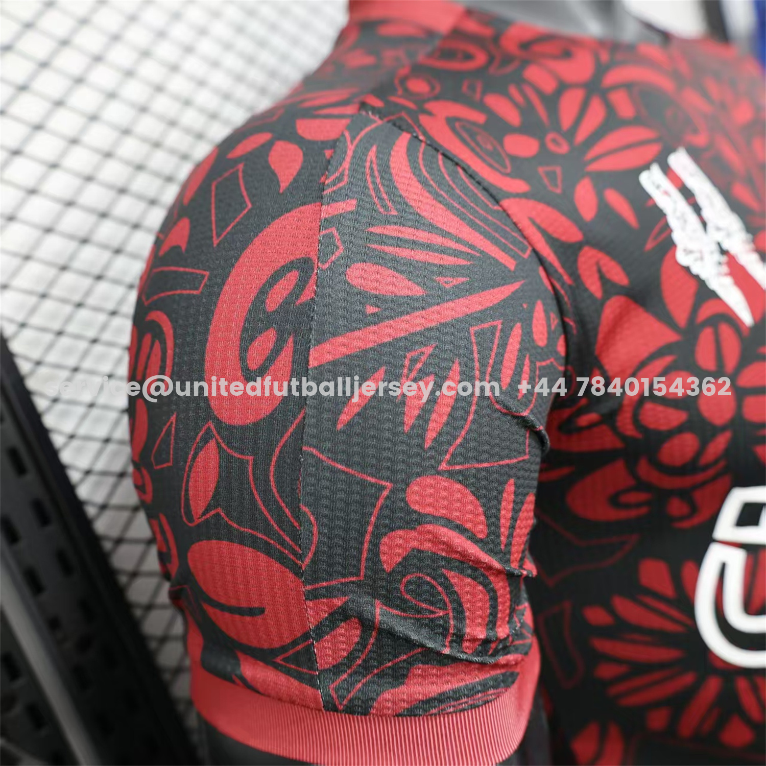 unitedfutballjersey-Club Deportivo Palestino Palestine 25-26 Red Flowers Black Jersey - Player Version